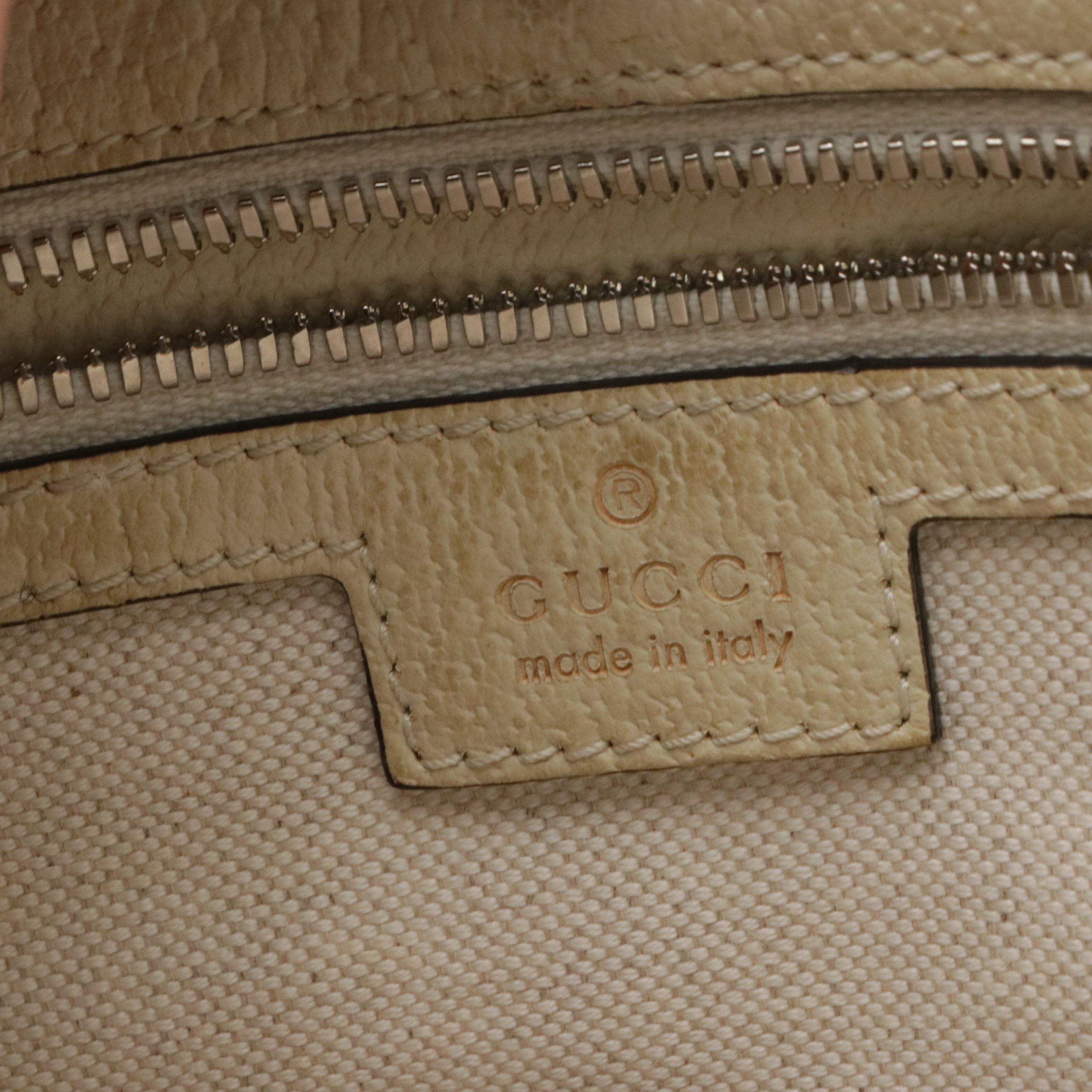 Gucci GG Two-Way Tote Bag in Web Stripe Canvas and Calfskin Leather Trim