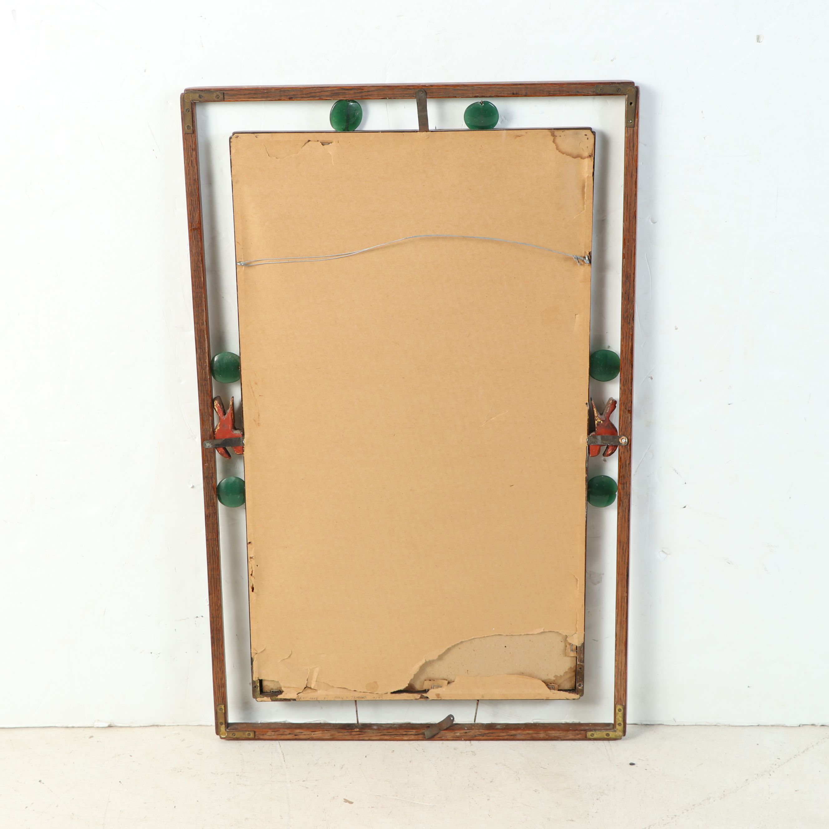 Arts and Crafts Style Double Wood Frame Wall Mirror