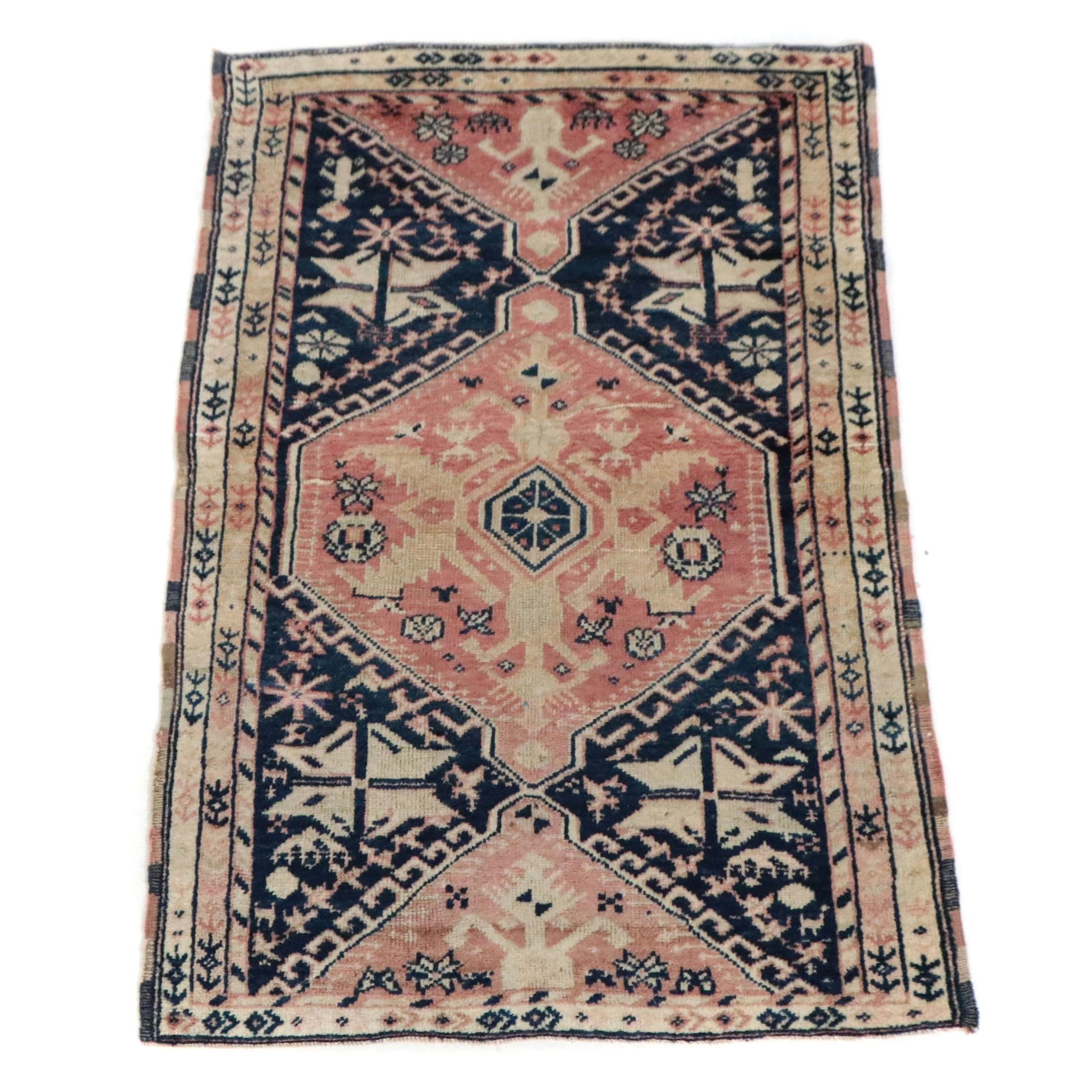 4'3 x 6'6 Hand-Knotted Turkish Bergama Area Rug