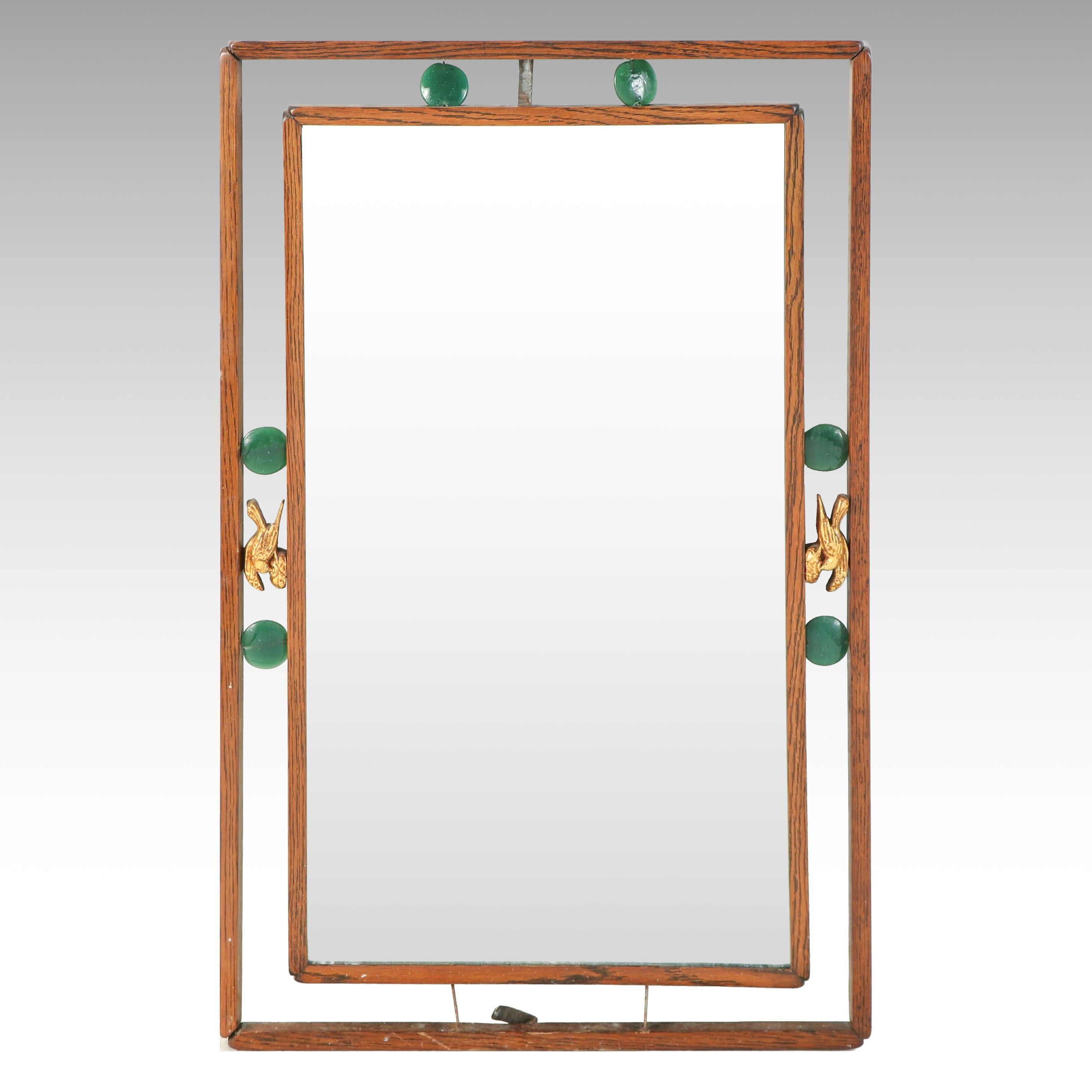 Arts and Crafts Style Double Wood Frame Wall Mirror