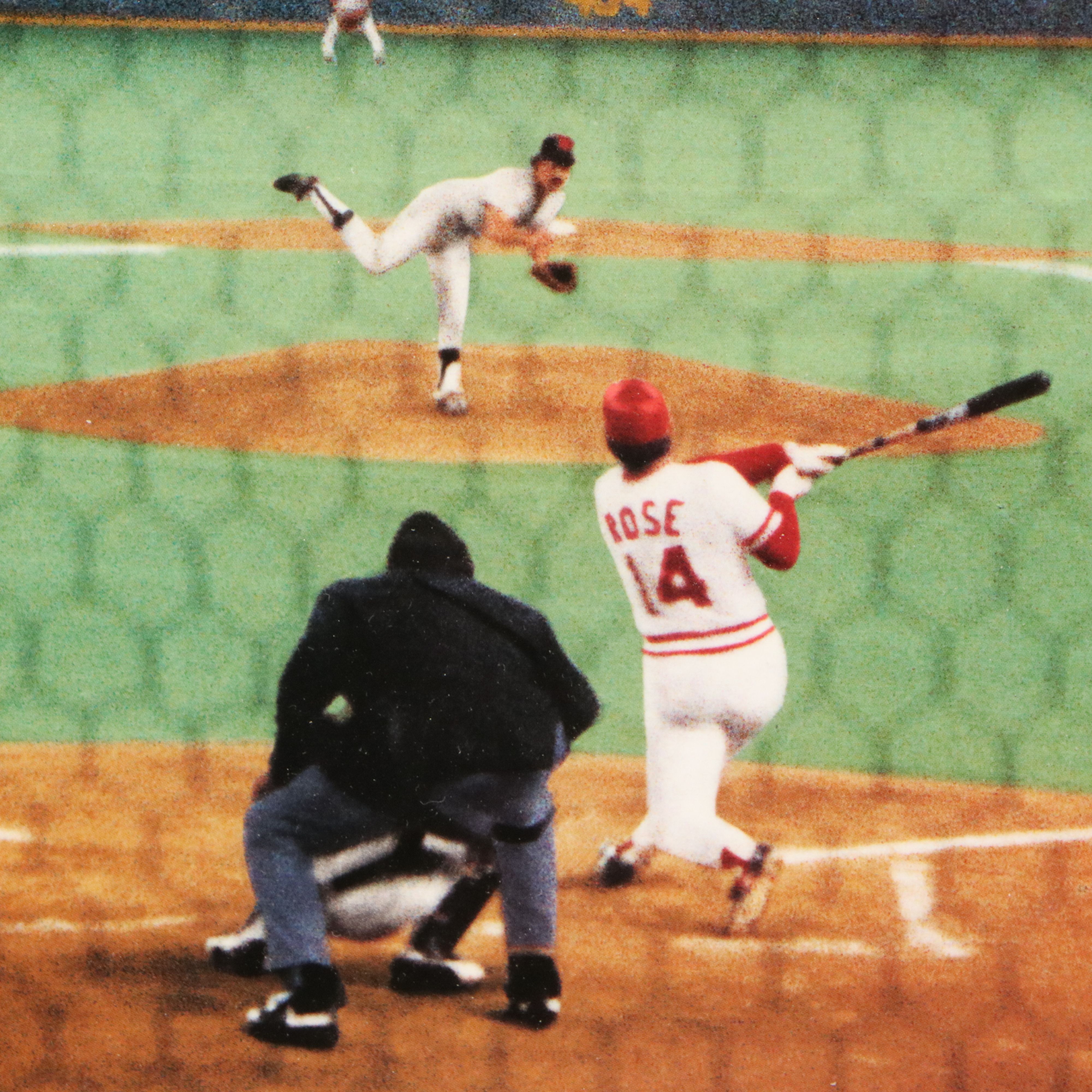 Pete Rose Signed Cincinnati Reds Record Breaking Hit Display