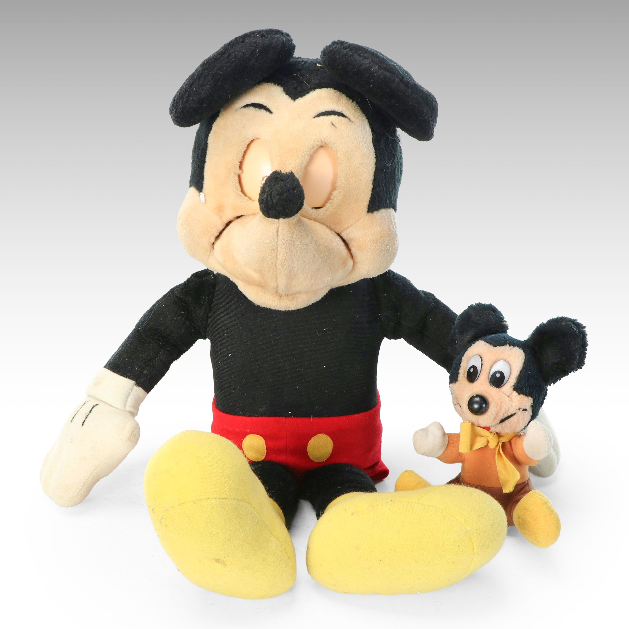 Talking Mickey Mouse Toy and Stuffed Mickey Mouse, Vintage