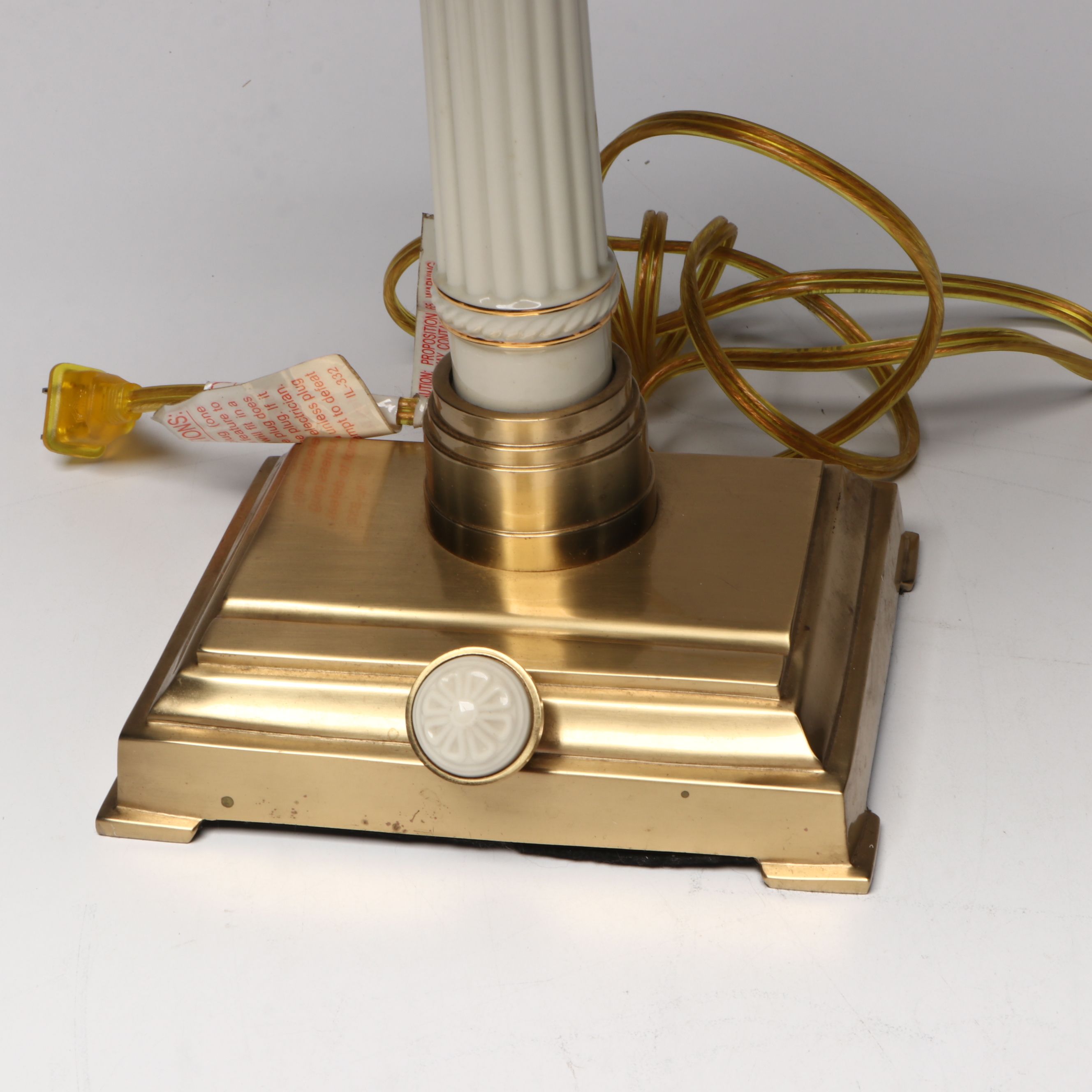 Quoizel for Lenox Bone China and Brass Bankers Desk Lamp