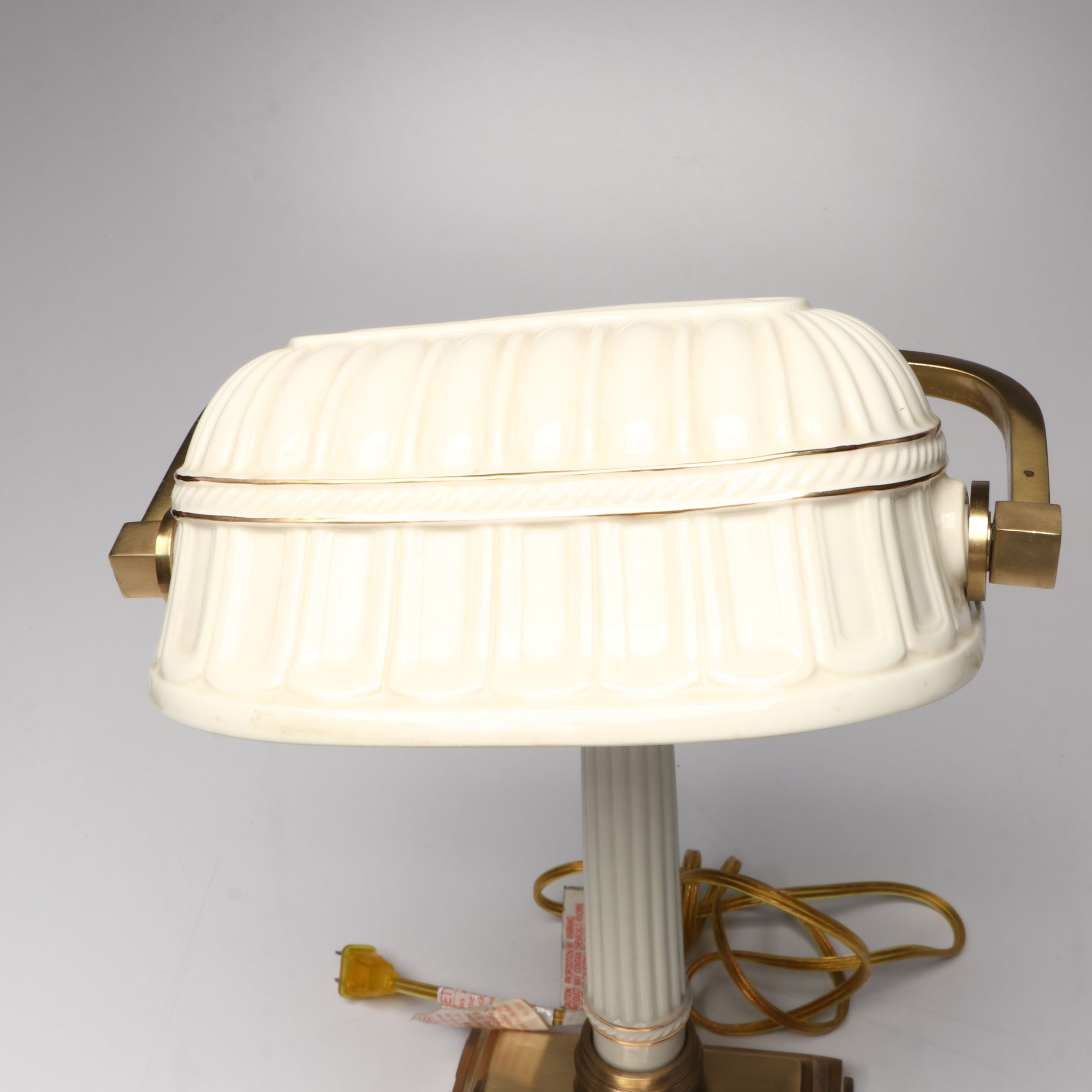 Quoizel for Lenox Bone China and Brass Bankers Desk Lamp