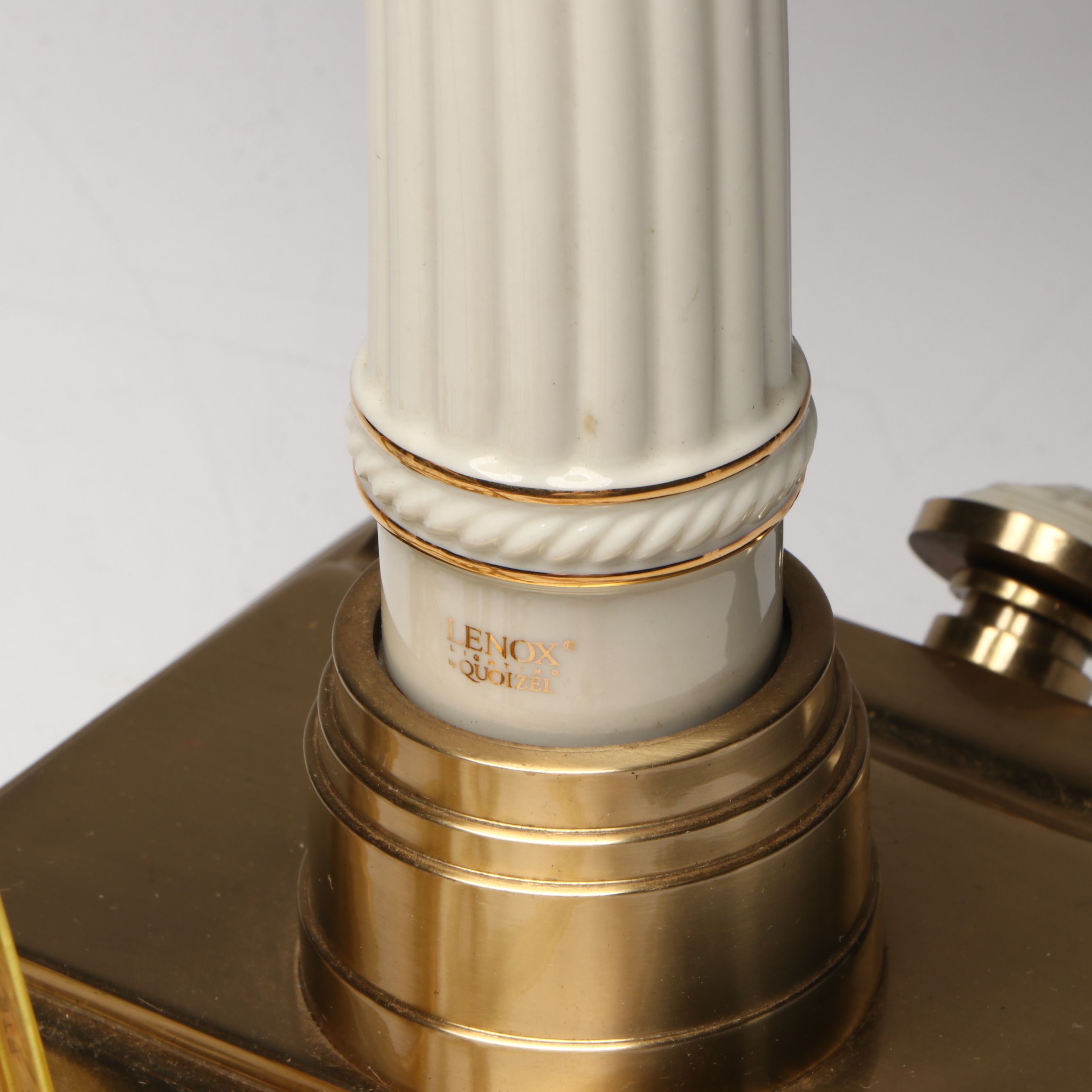Quoizel for Lenox Bone China and Brass Bankers Desk Lamp