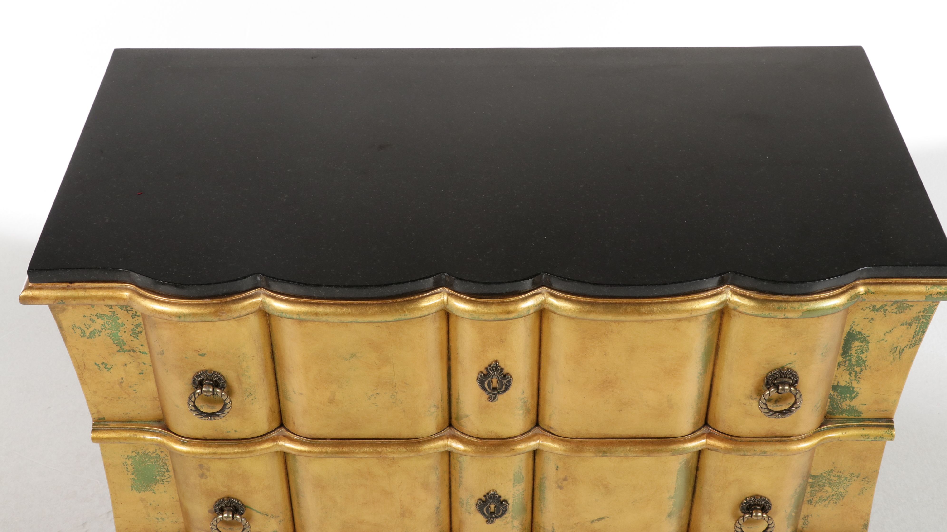 Pulaski Furniture Gilt Scallop-Front Three-Drawer Chest