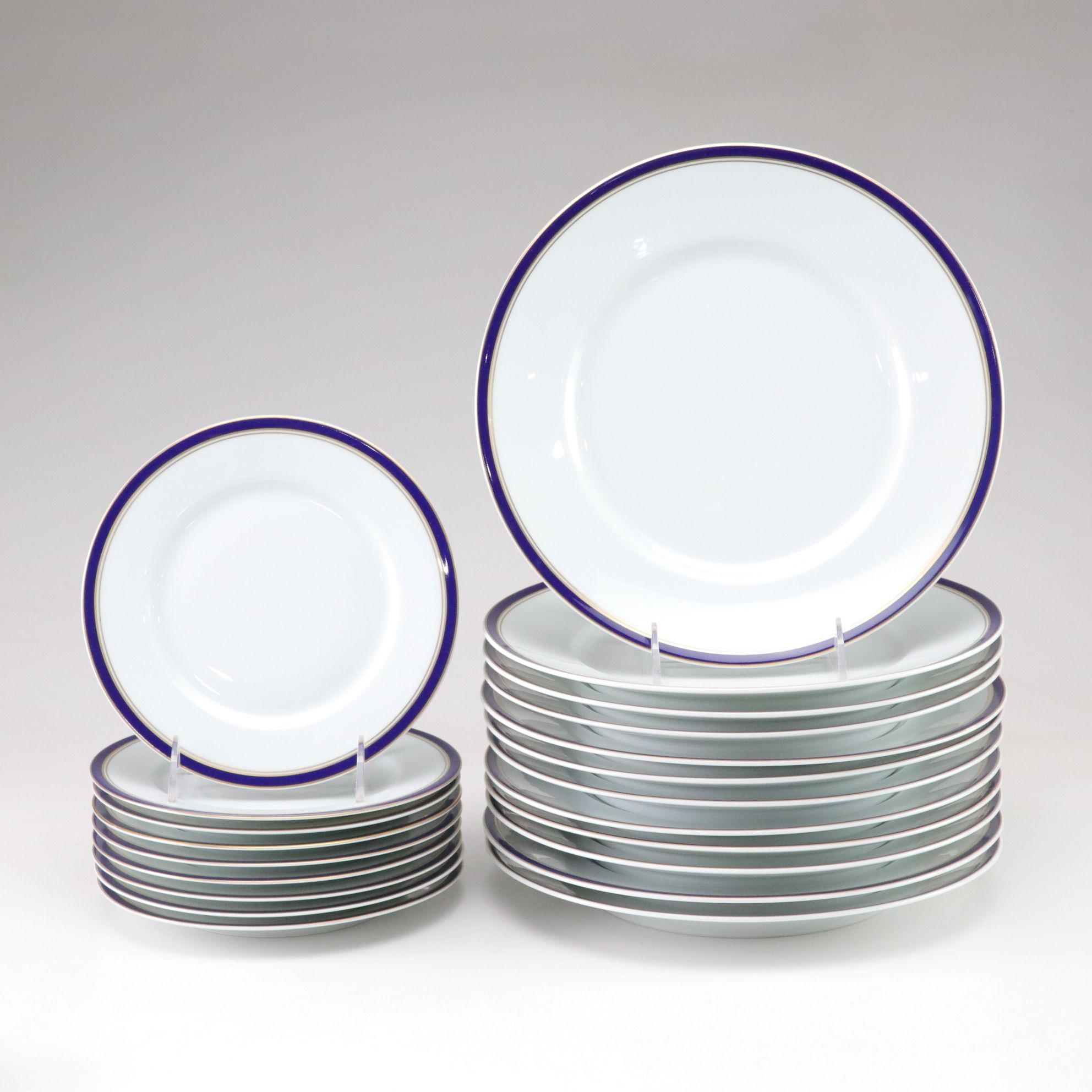 Raynaud & Co. Limoges "Diplomat Blue" Porcelain Dinnerware