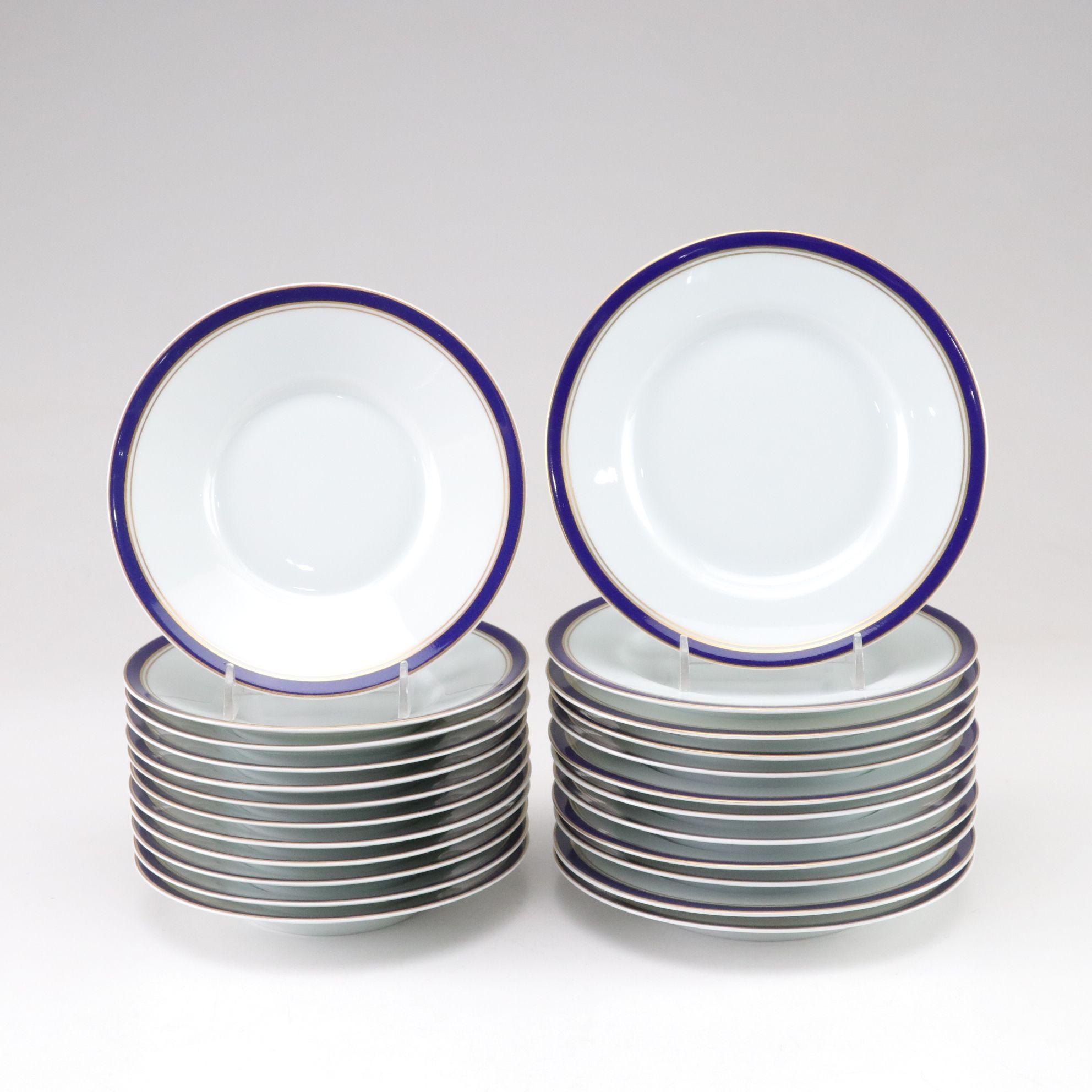 Raynaud & Co. Limoges "Diplomat Blue" Porcelain Dinnerware