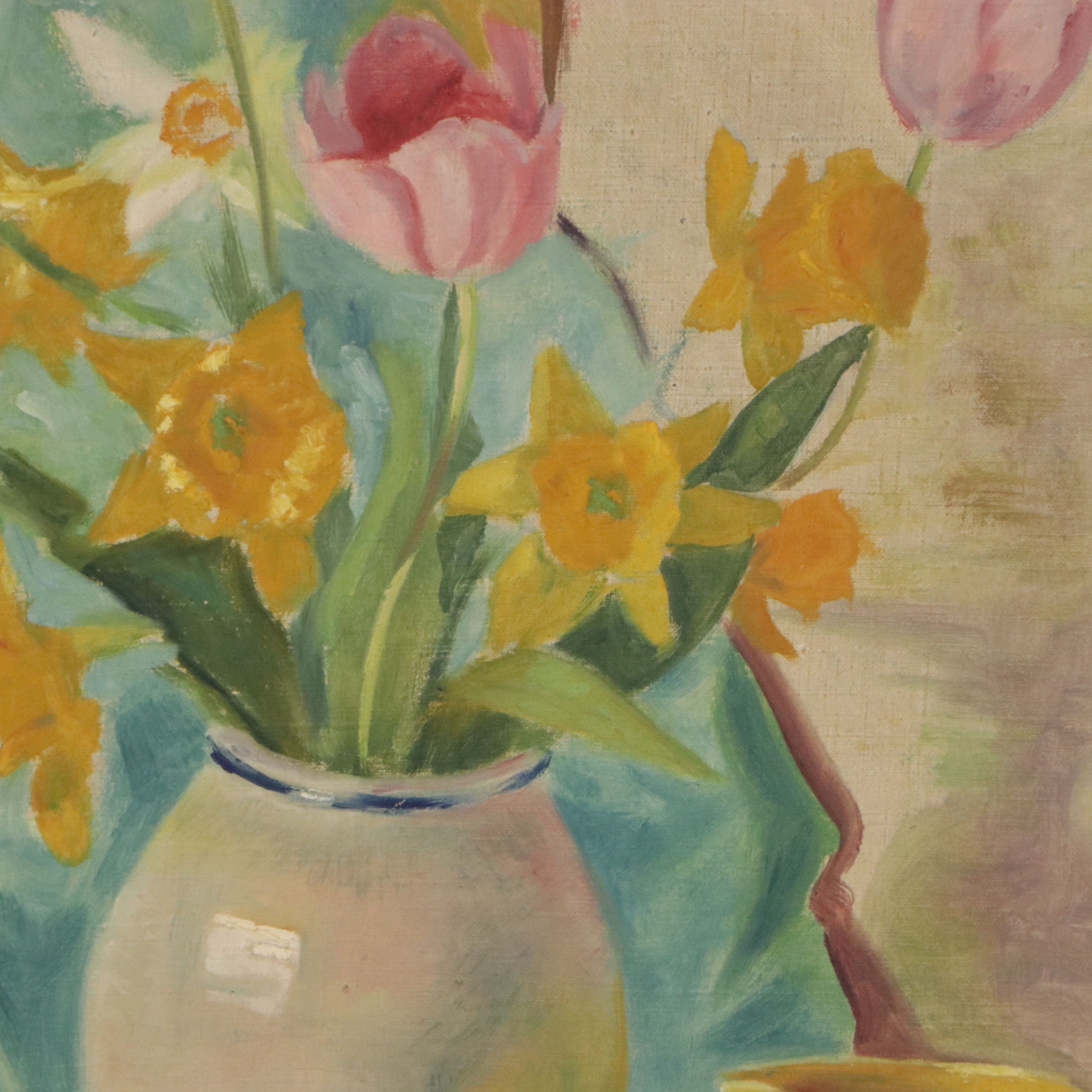Floral Still Life Oil Painting, Circa 1940