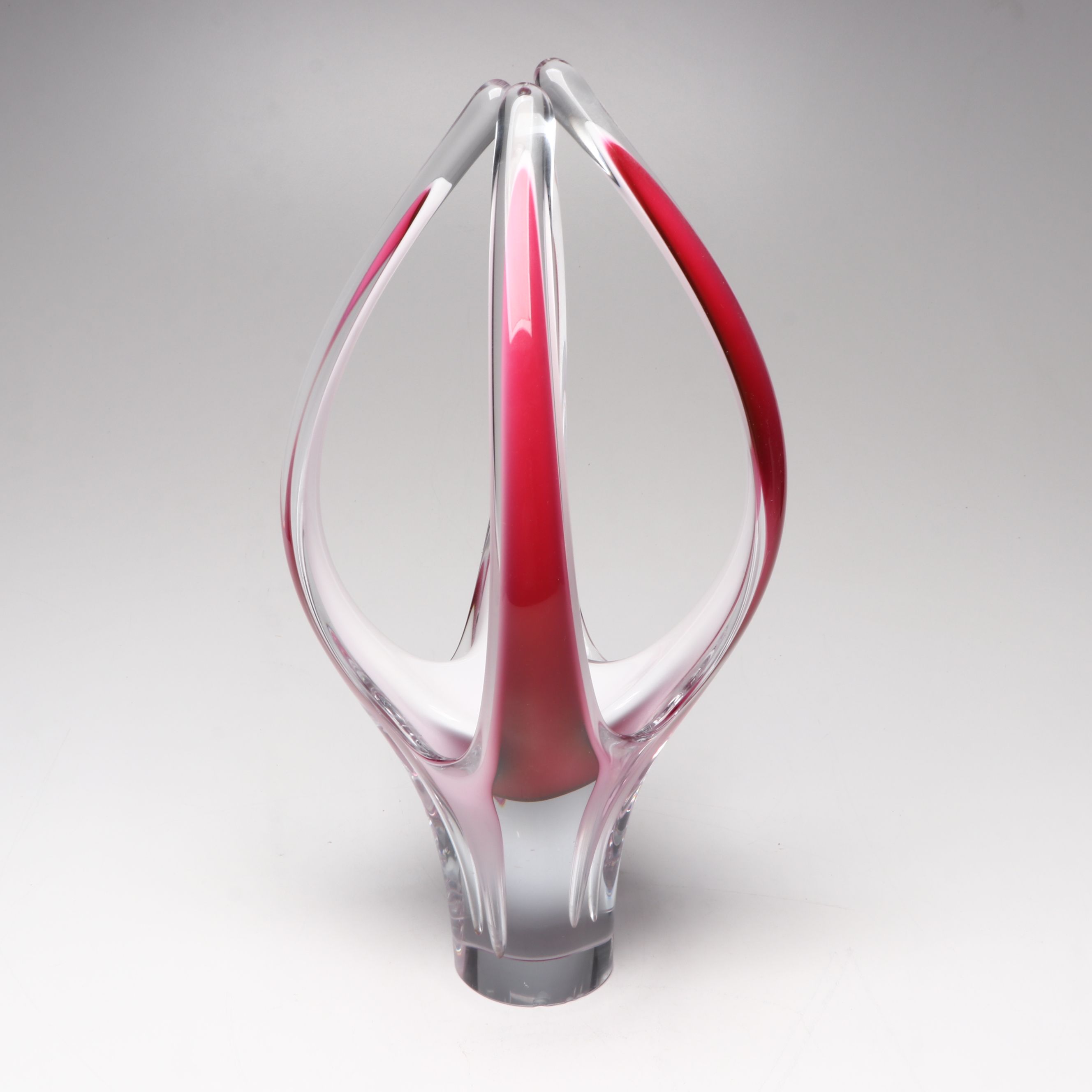 Paul Kedelv for Flygsfors "Coquille Fantasia" Art Glass Vase