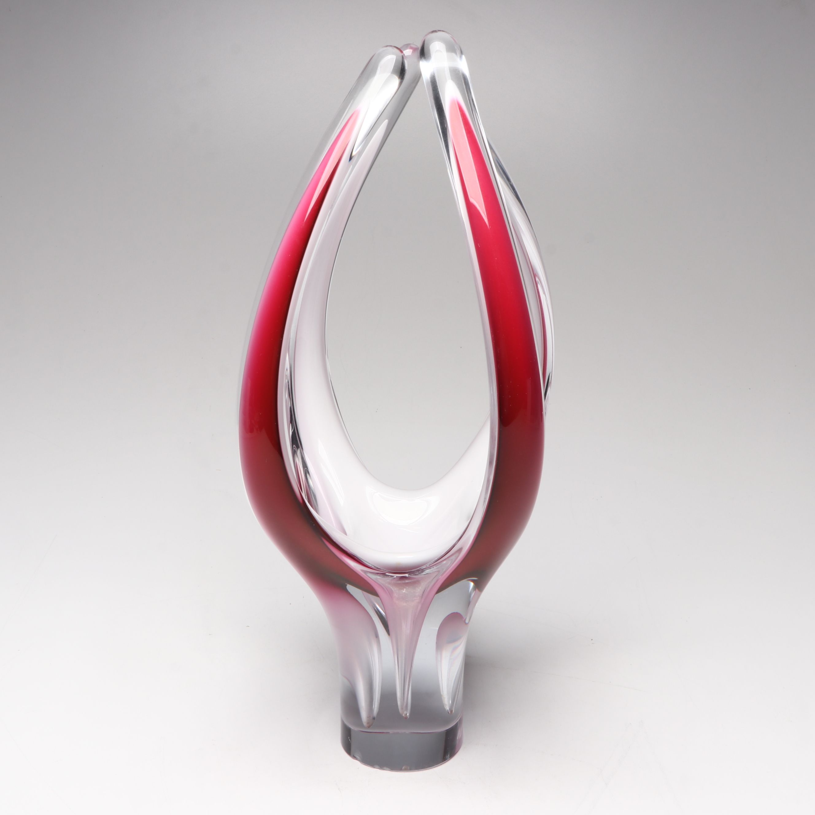 Paul Kedelv for Flygsfors "Coquille Fantasia" Art Glass Vase