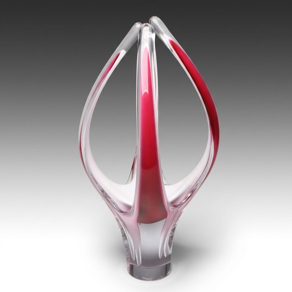 Paul Kedelv for Flygsfors "Coquille Fantasia" Art Glass Vase