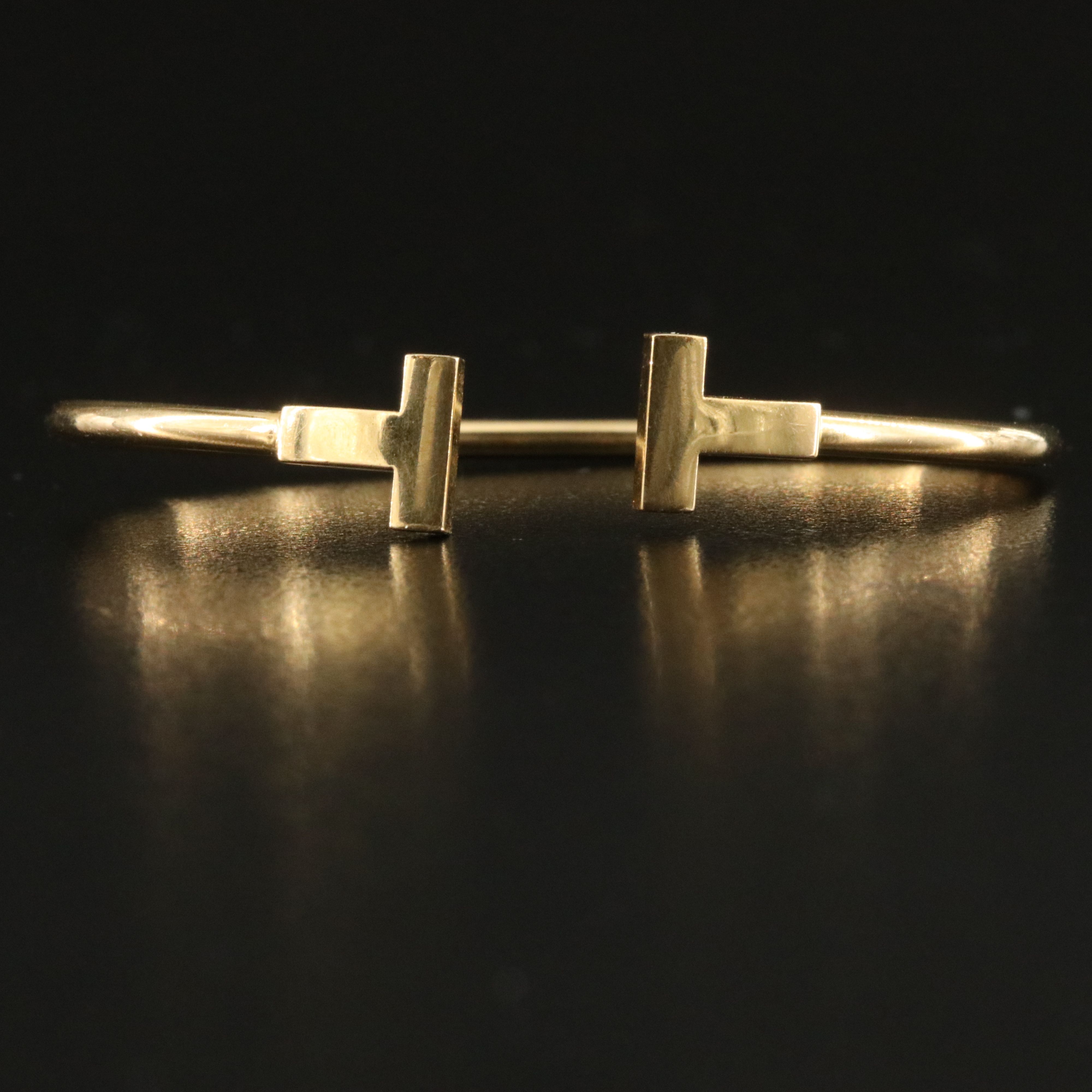 Tiffany & Co. "T" 18K Flexible Wire Bracelet