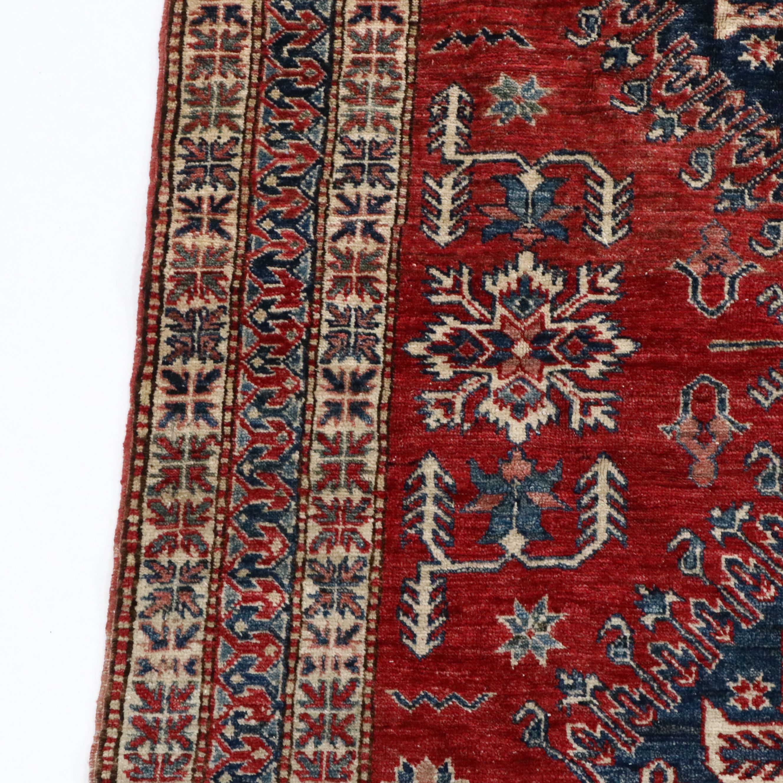 4'11 x 7'5 Hand-Knotted Caucasian Kazak Area Rug