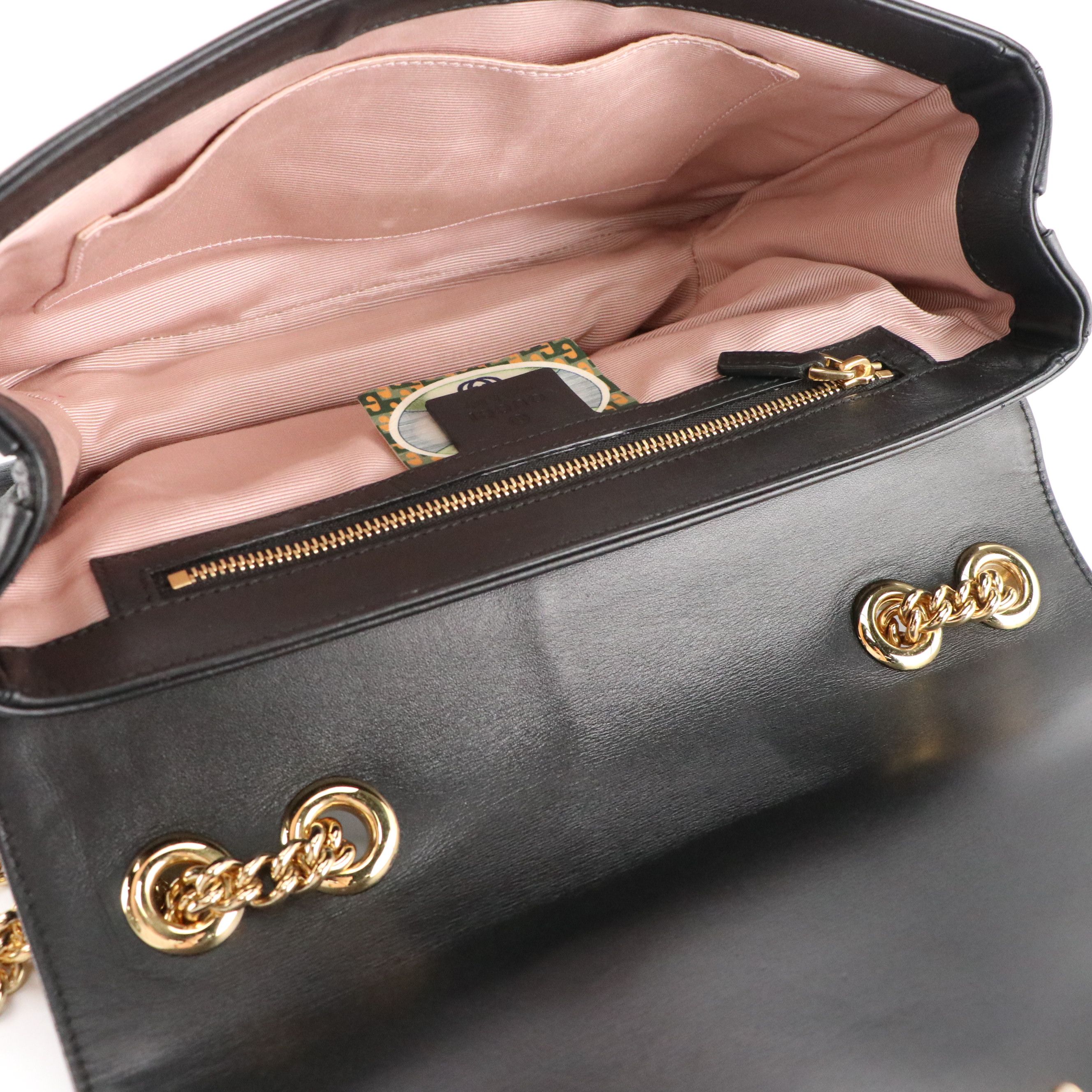 Gucci Rajah Medium Chain Shoulder Bag in Calfskin Leather