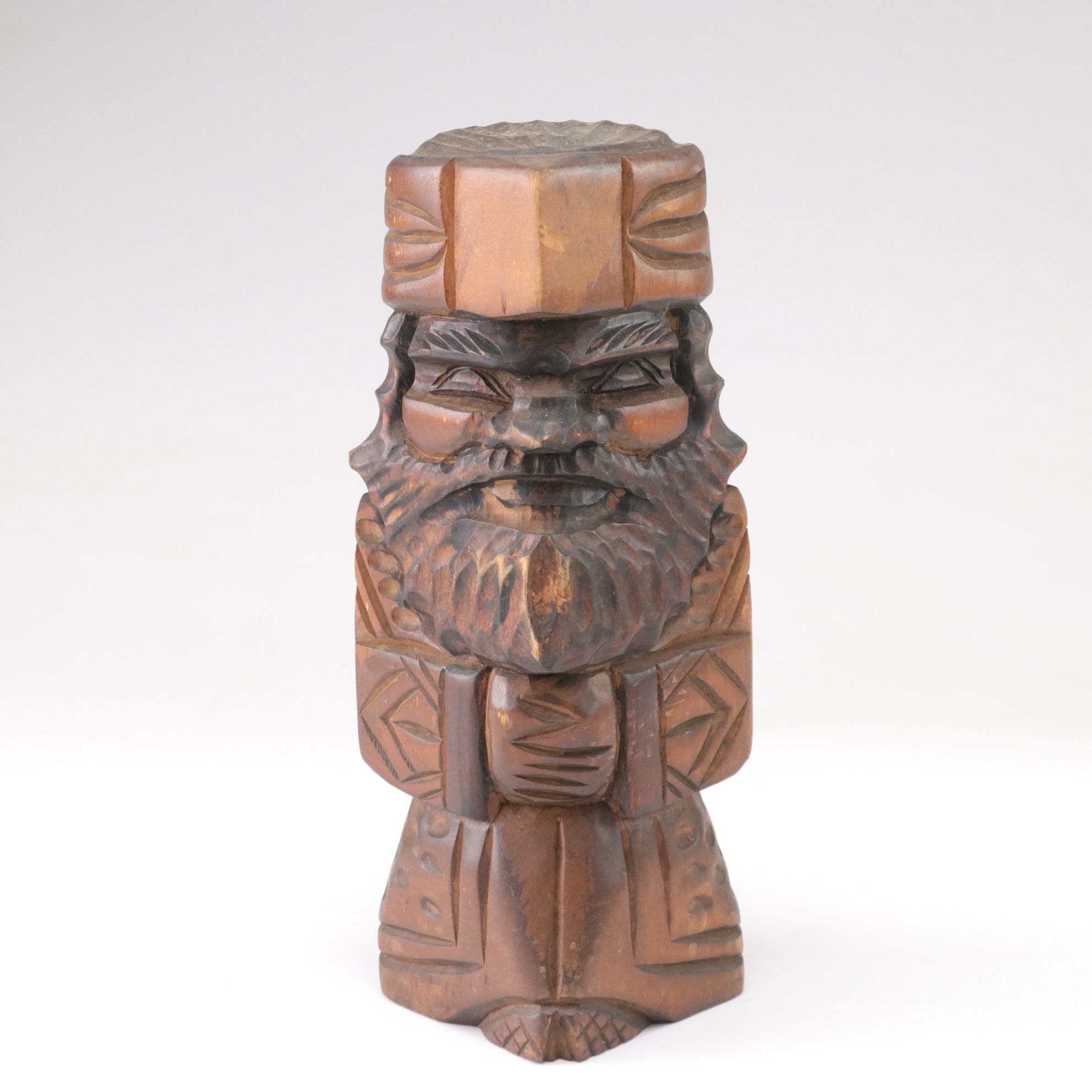 Japanese Ainu Nipopo Carved Wooden Dolls, Mid-20th Century