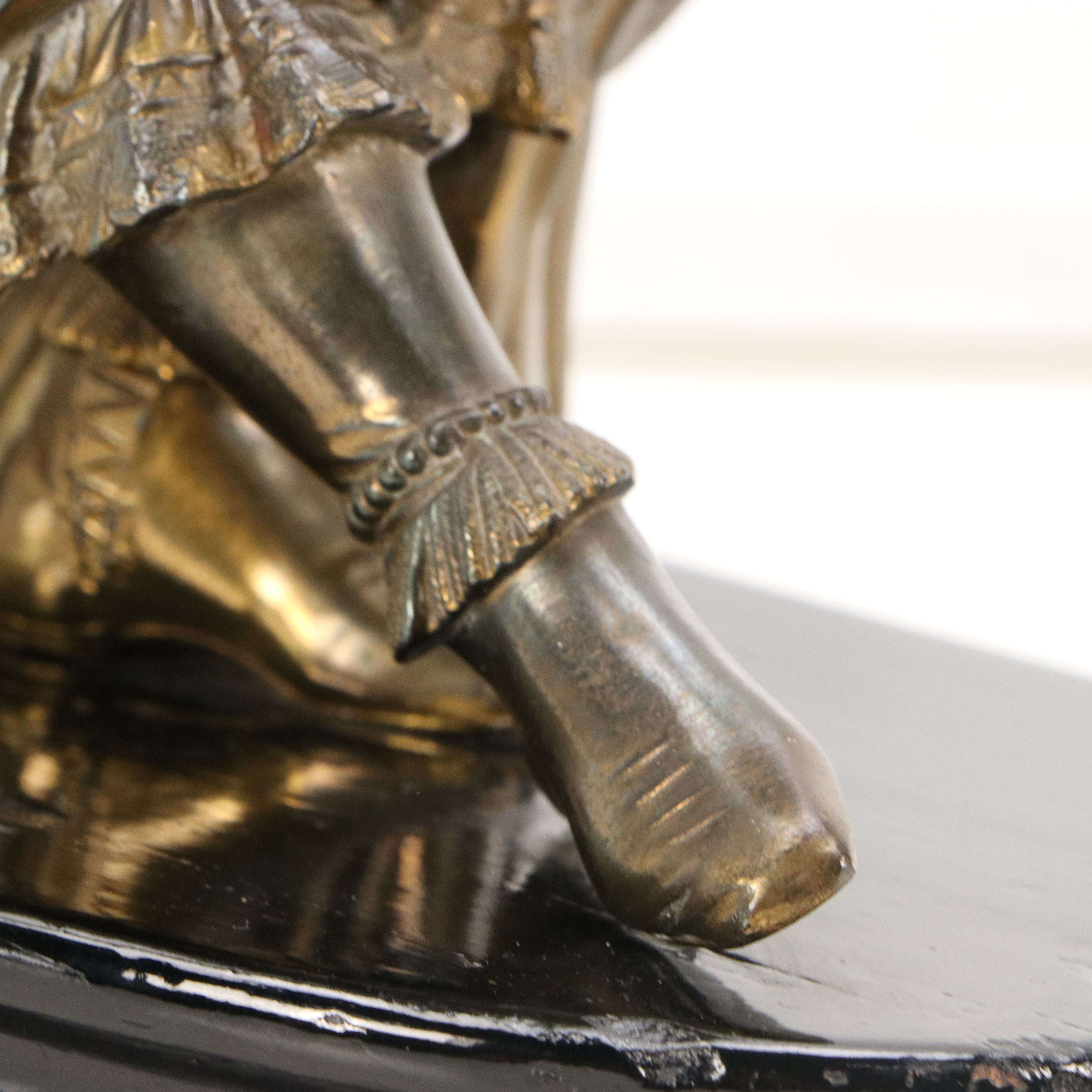 Cast Spelter Statue of Girl with Drum, Late 19th to Early 20th Century