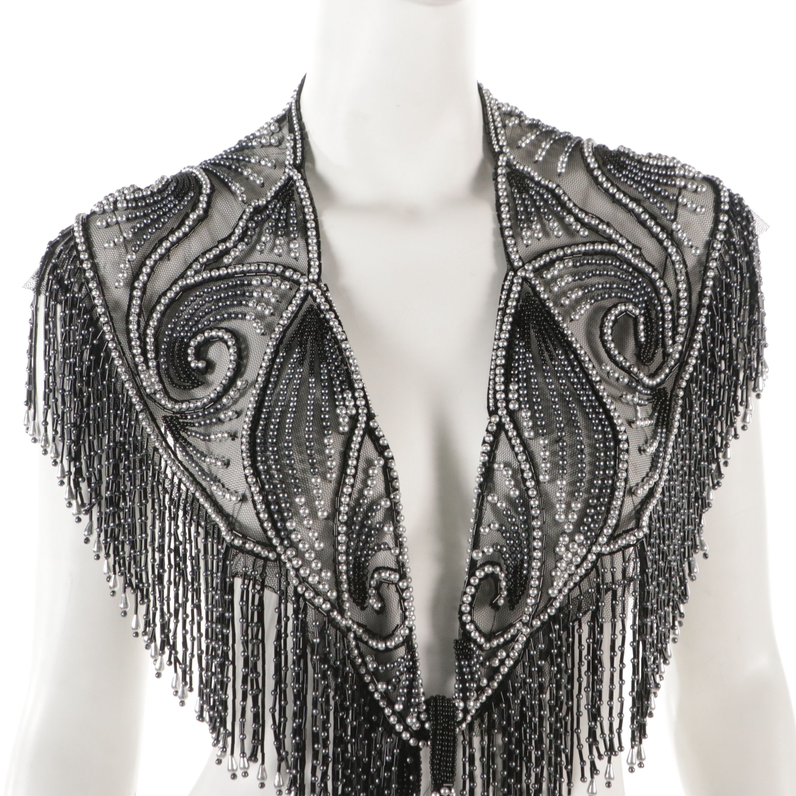 Sharmark Las Vegas Bead/Sequin Fringe Evening Shrug