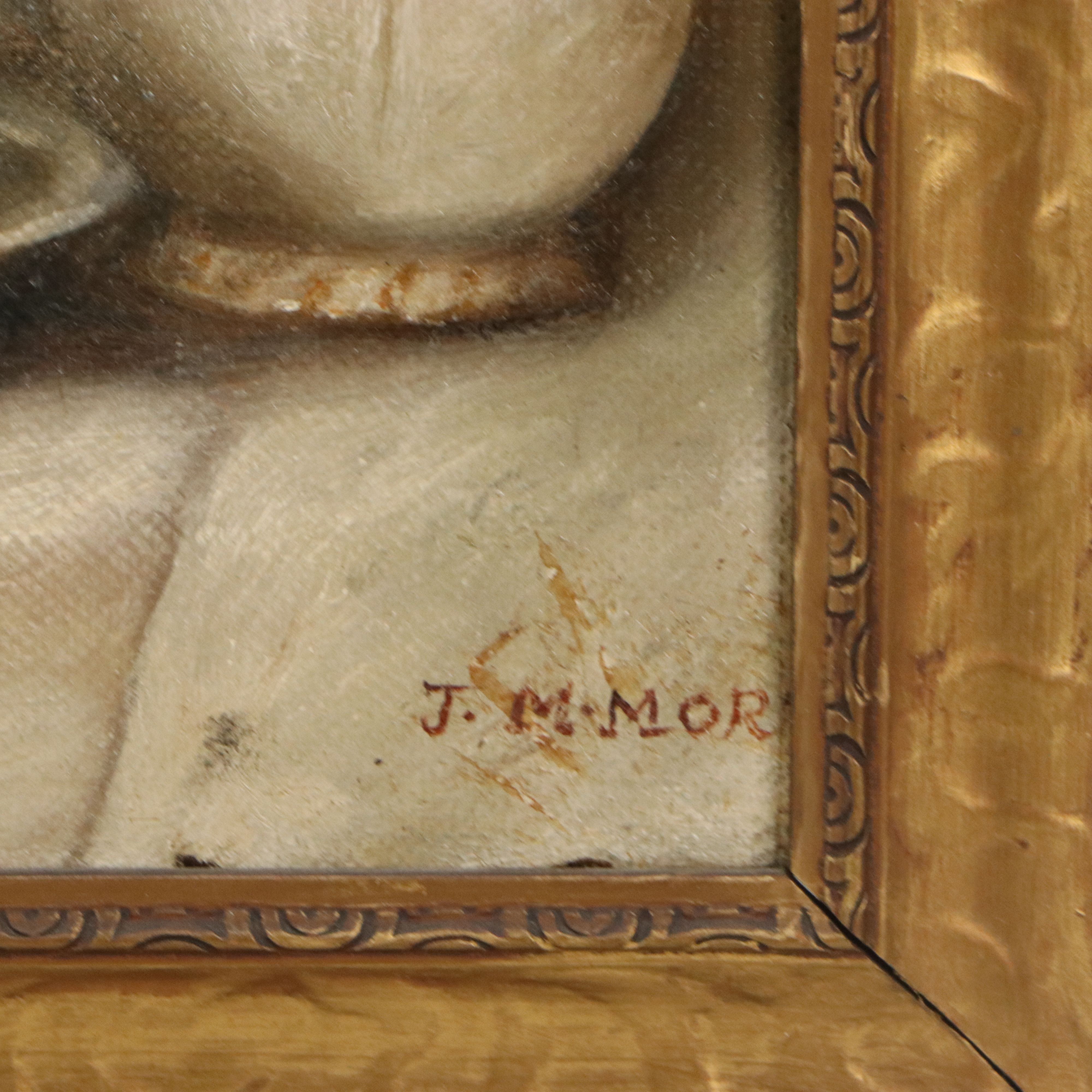J. M. Morin Still Life Oil Painting, Late 19th or 20th Century