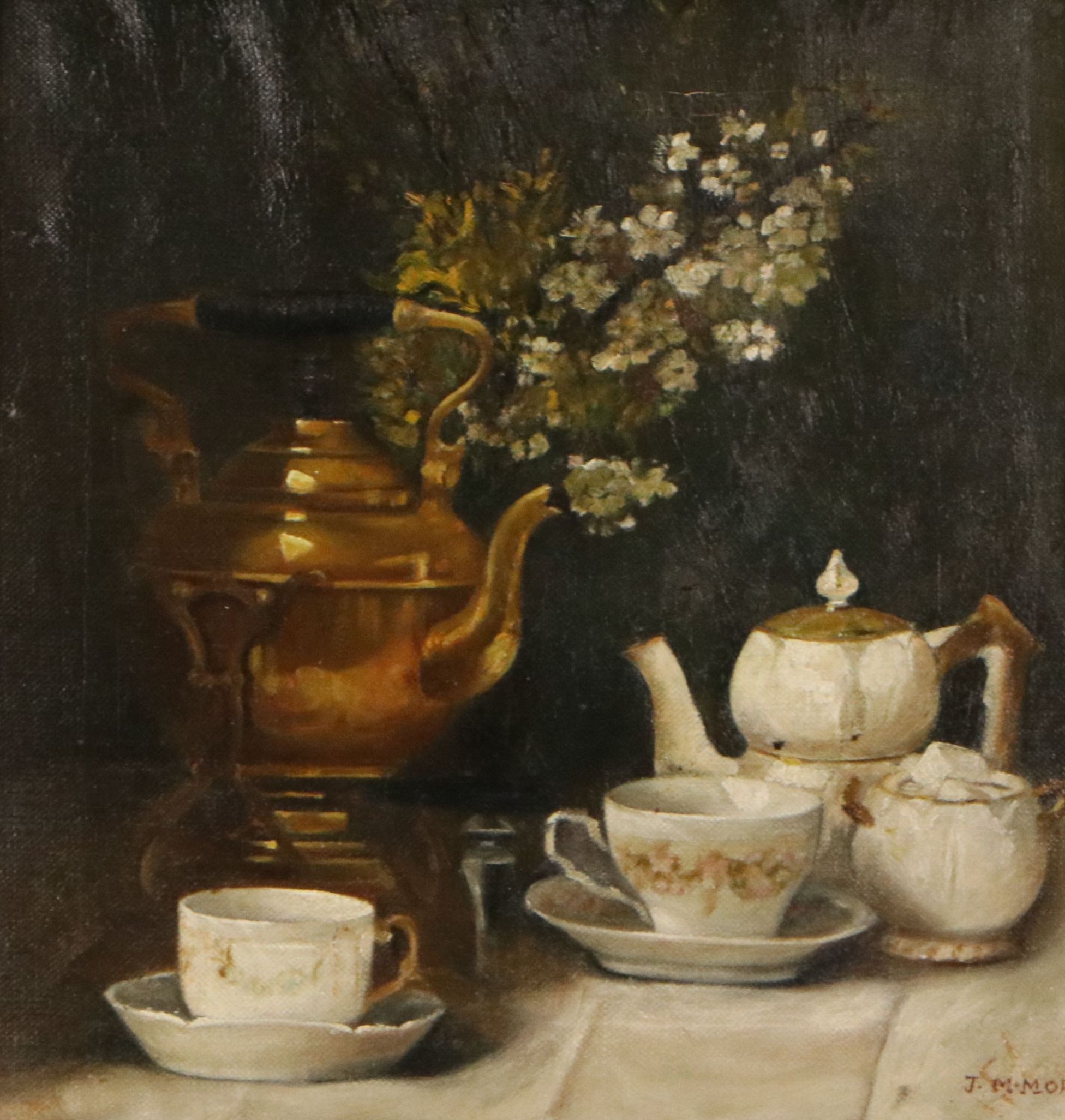 J. M. Morin Still Life Oil Painting, Late 19th or 20th Century
