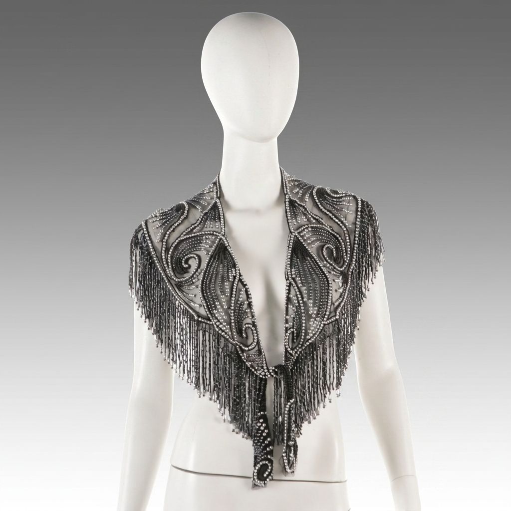Sharmark Las Vegas Bead/Sequin Fringe Evening Shrug