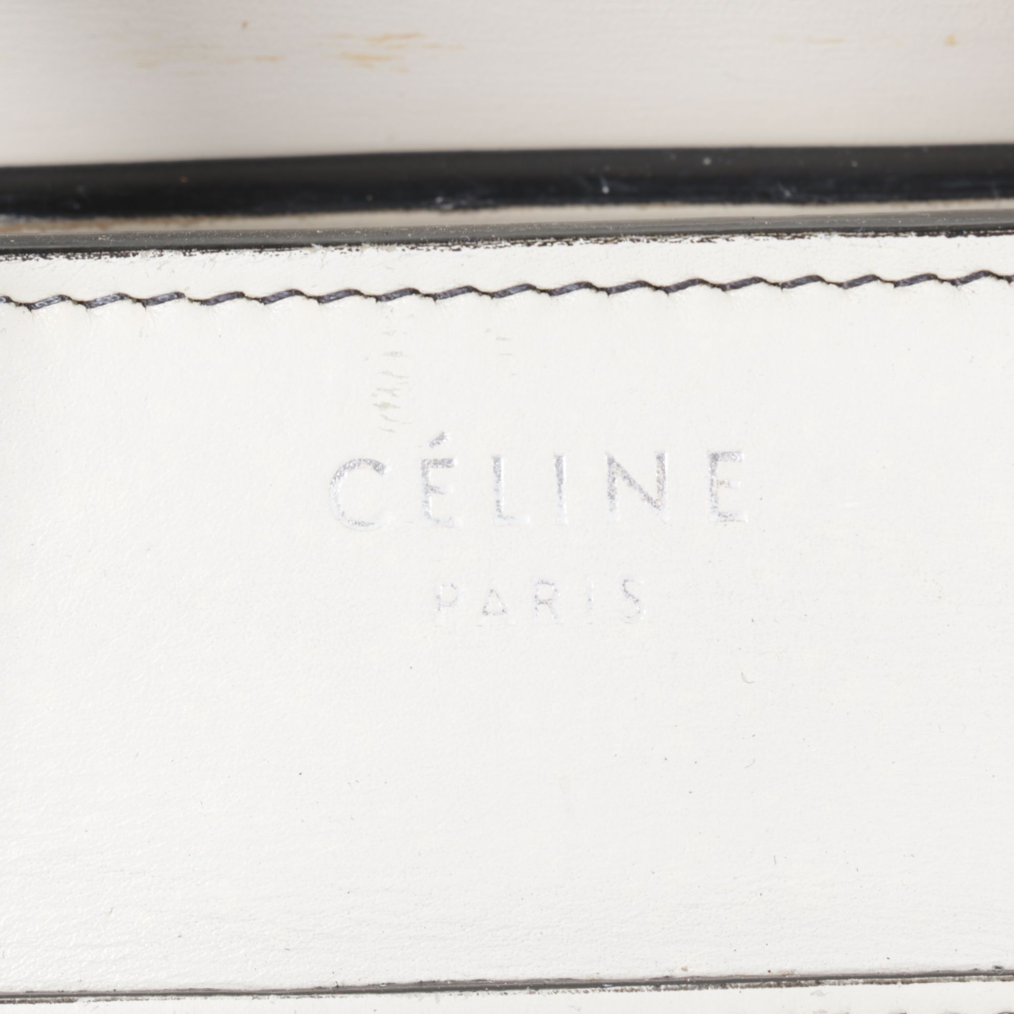Céline Micro Luggage Tote in Ivory Calfskin Leather