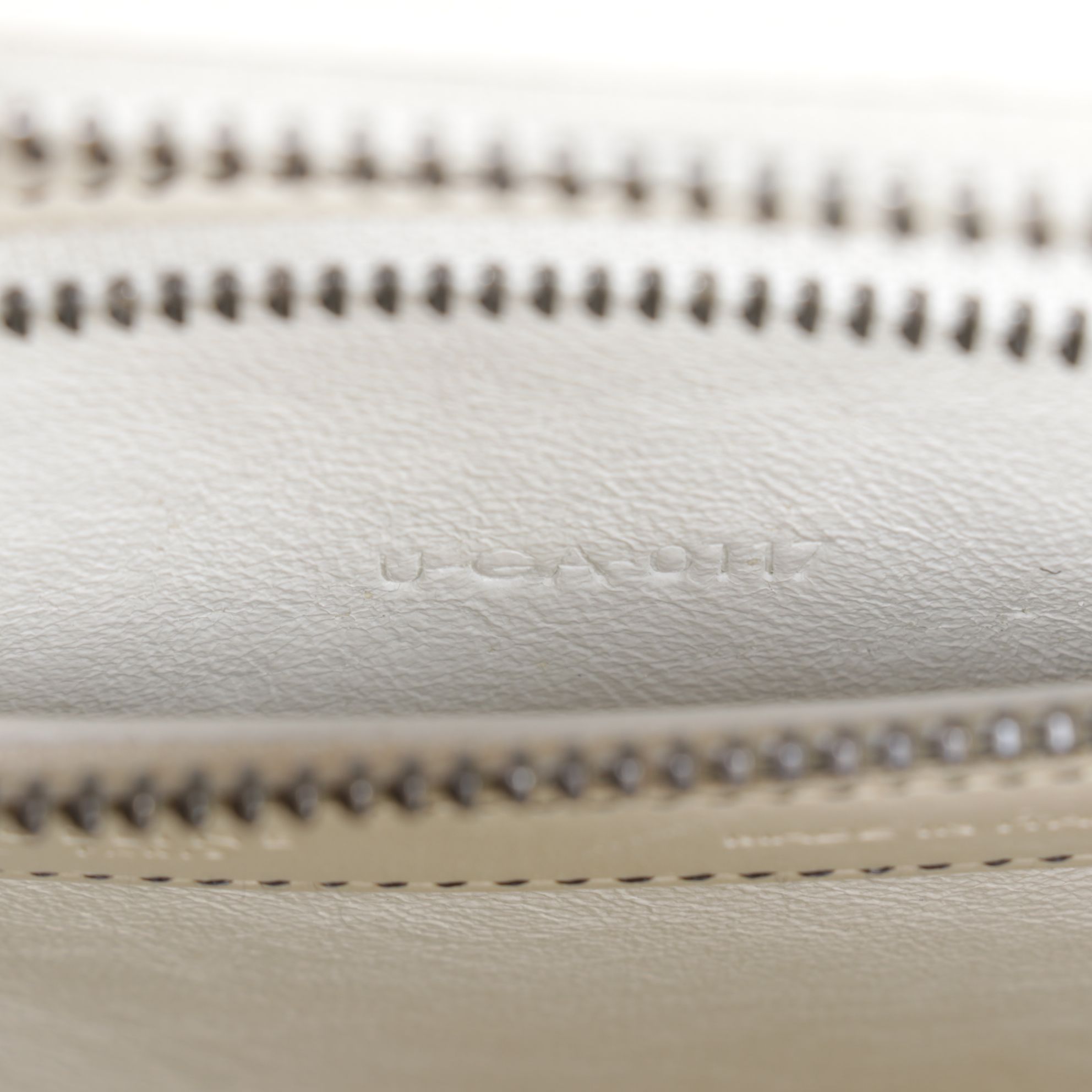 Céline Micro Luggage Tote in Ivory Calfskin Leather