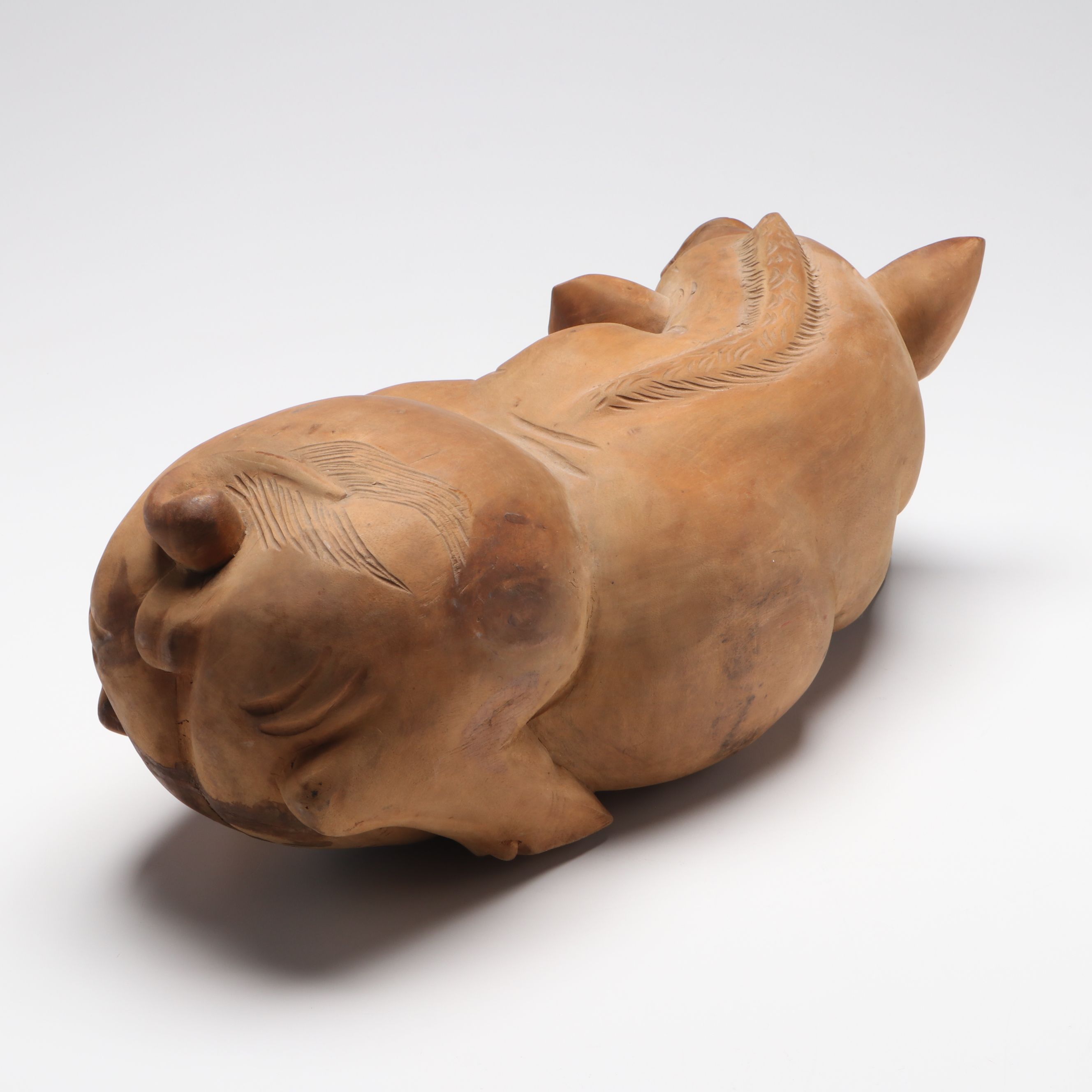 Indonesian Style Carved Wooden Pig