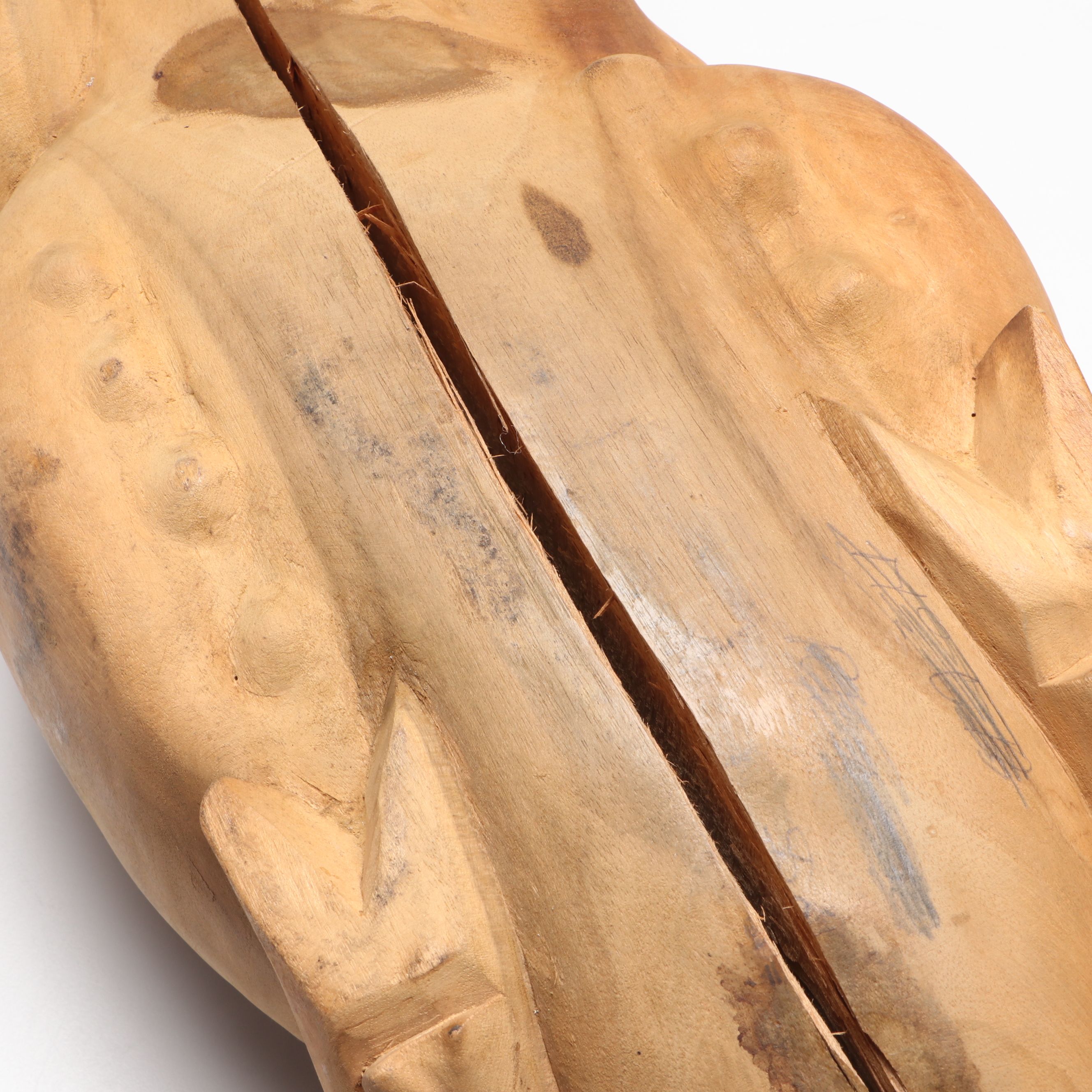 Indonesian Style Carved Wooden Pig