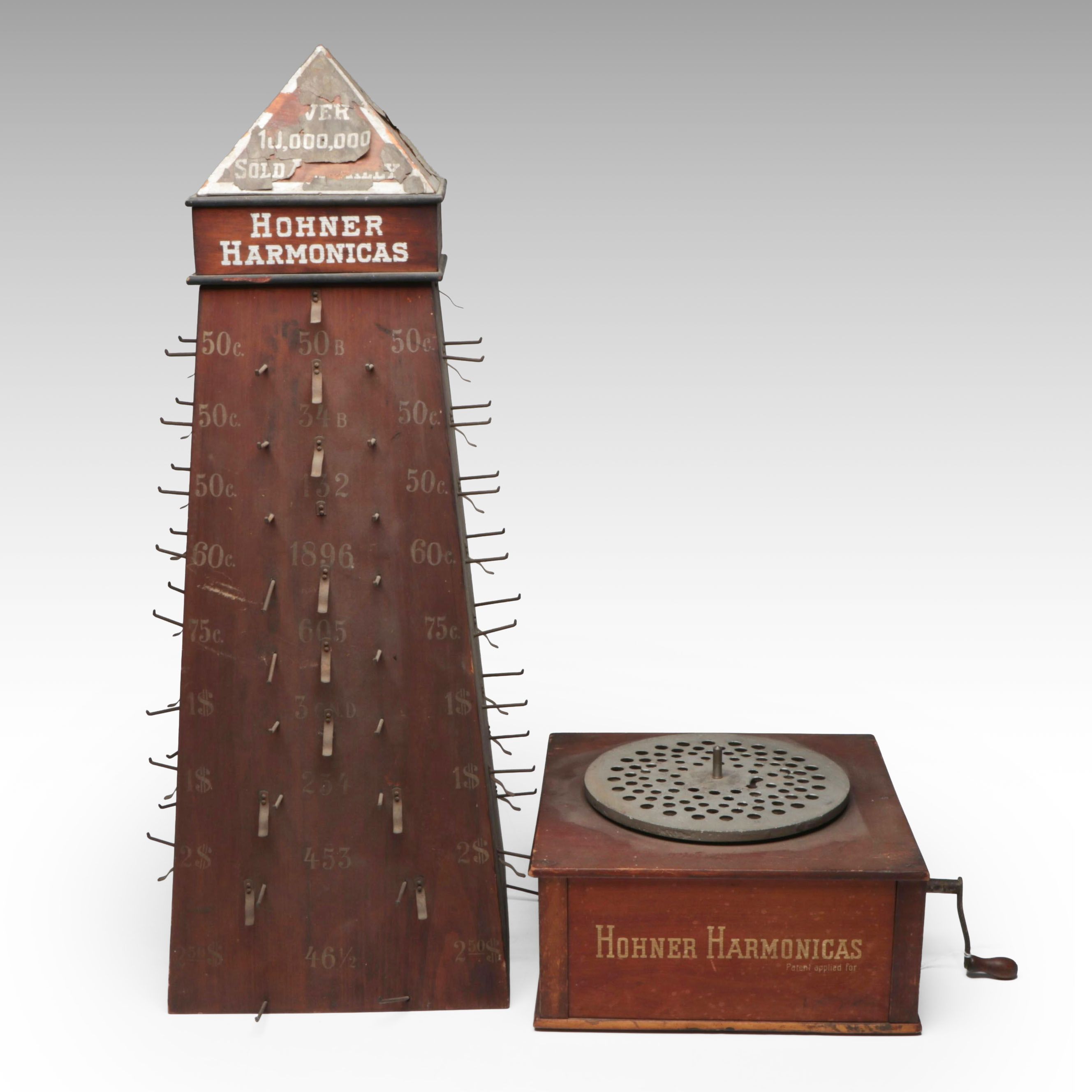 Hohner Harmonicas Rotating Display Stand, Early to Mid-20th Century