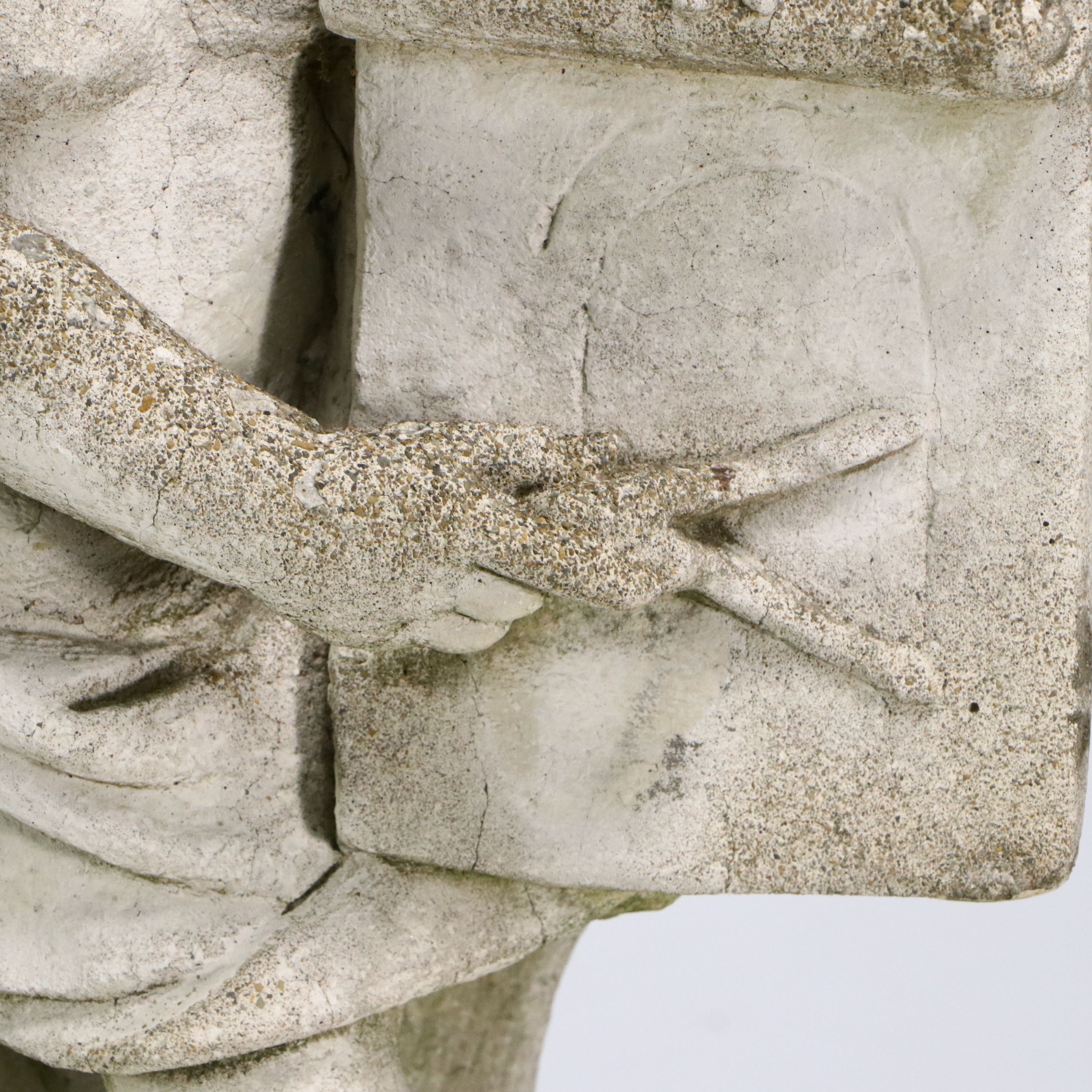 Concrete Cherub Garden Statue with Stand
