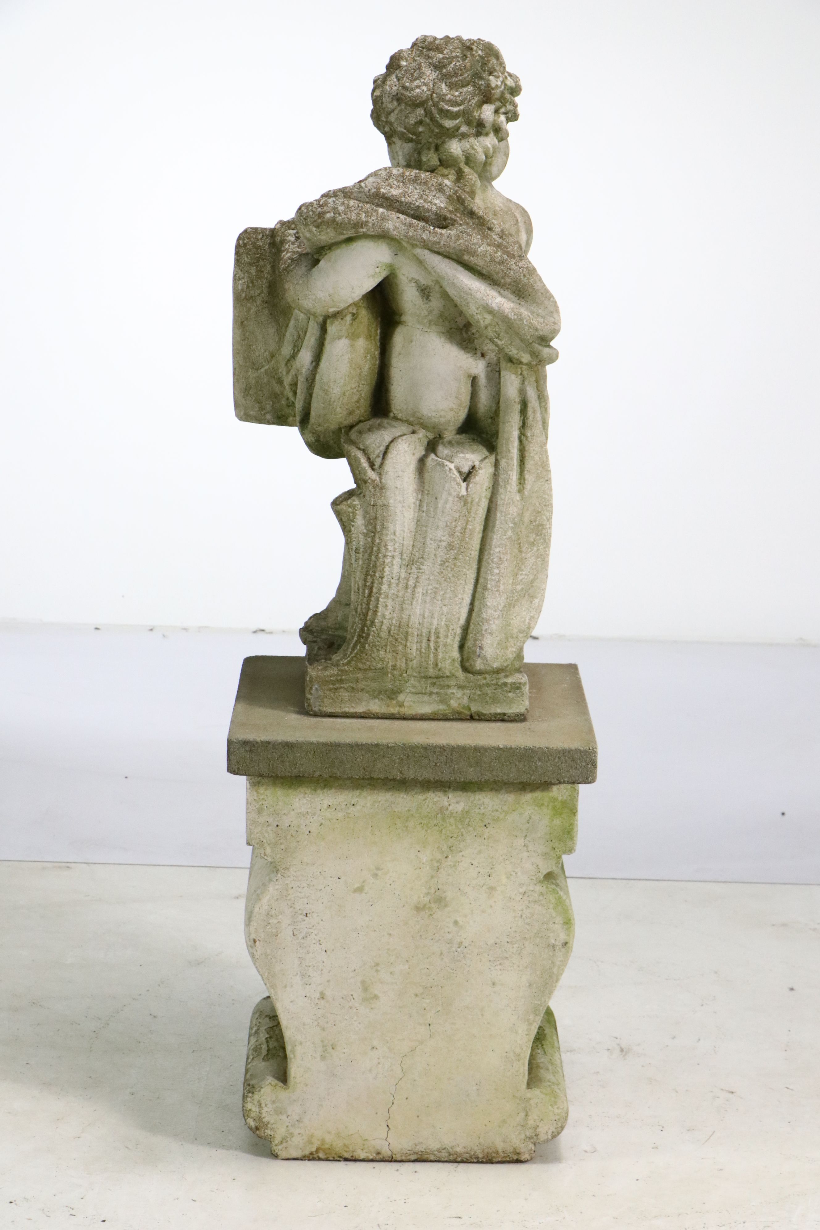 Concrete Cherub Garden Statue with Stand