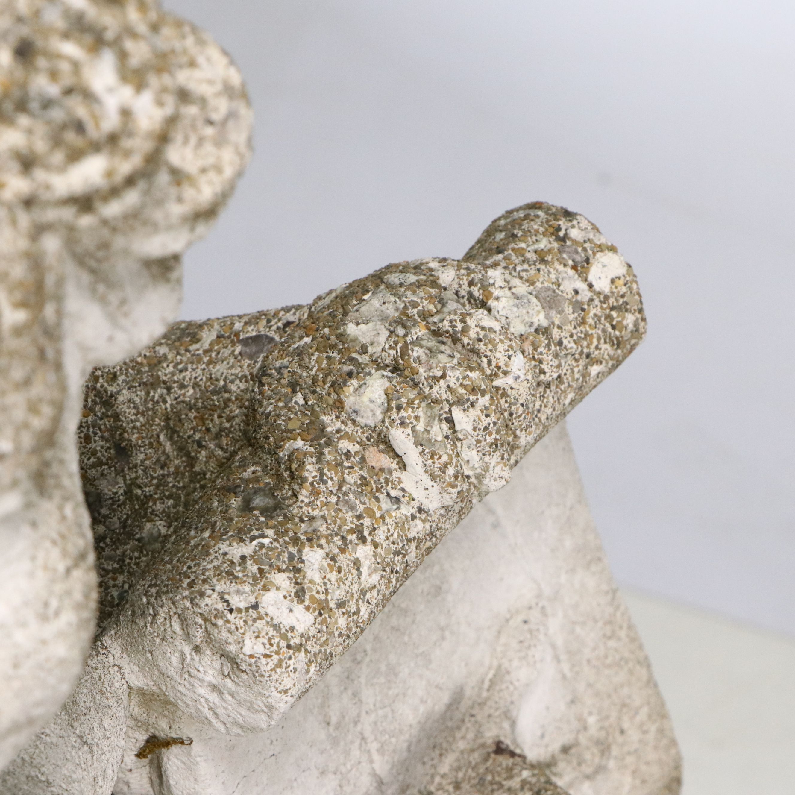 Concrete Cherub Garden Statue with Stand