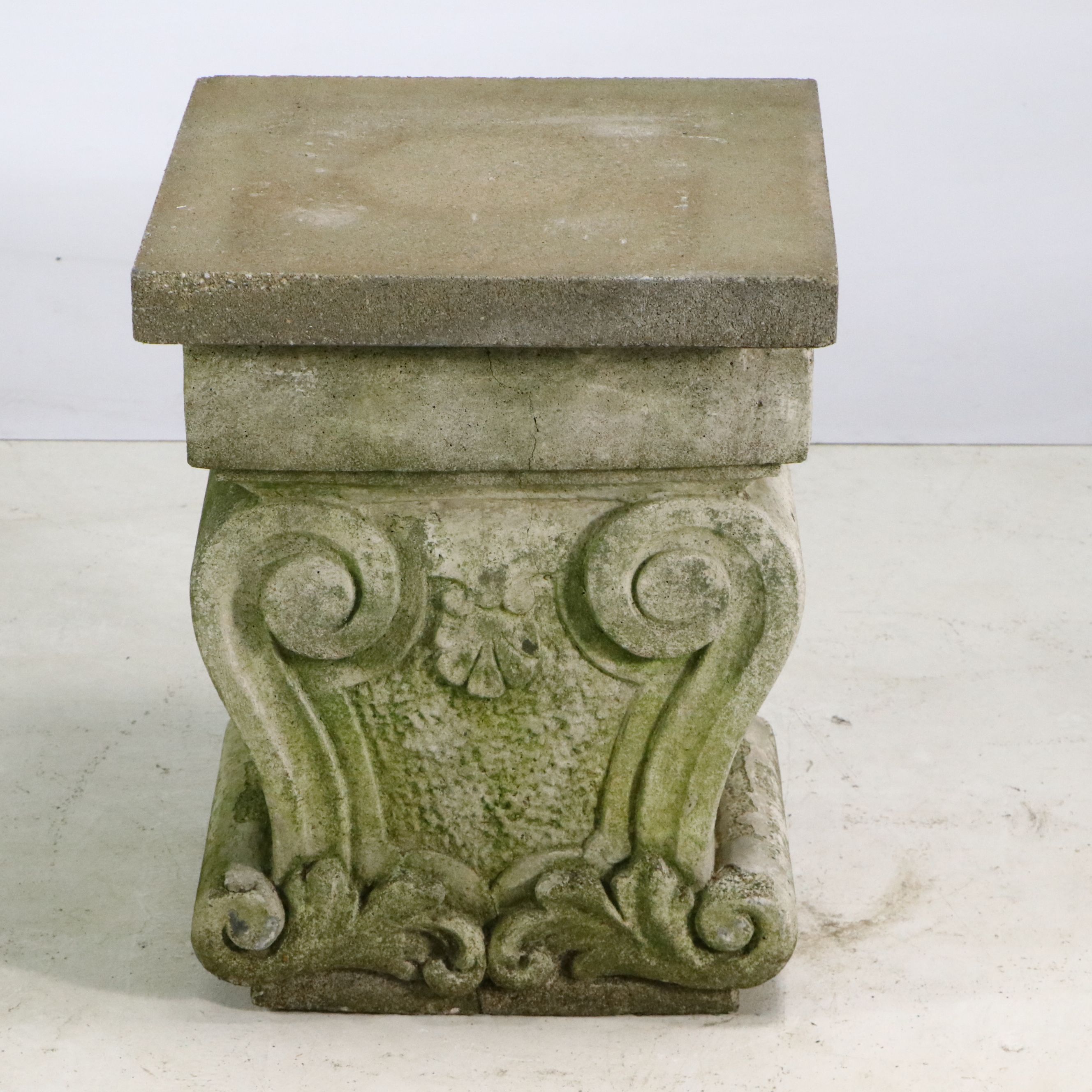 Concrete Cherub Garden Statue with Stand