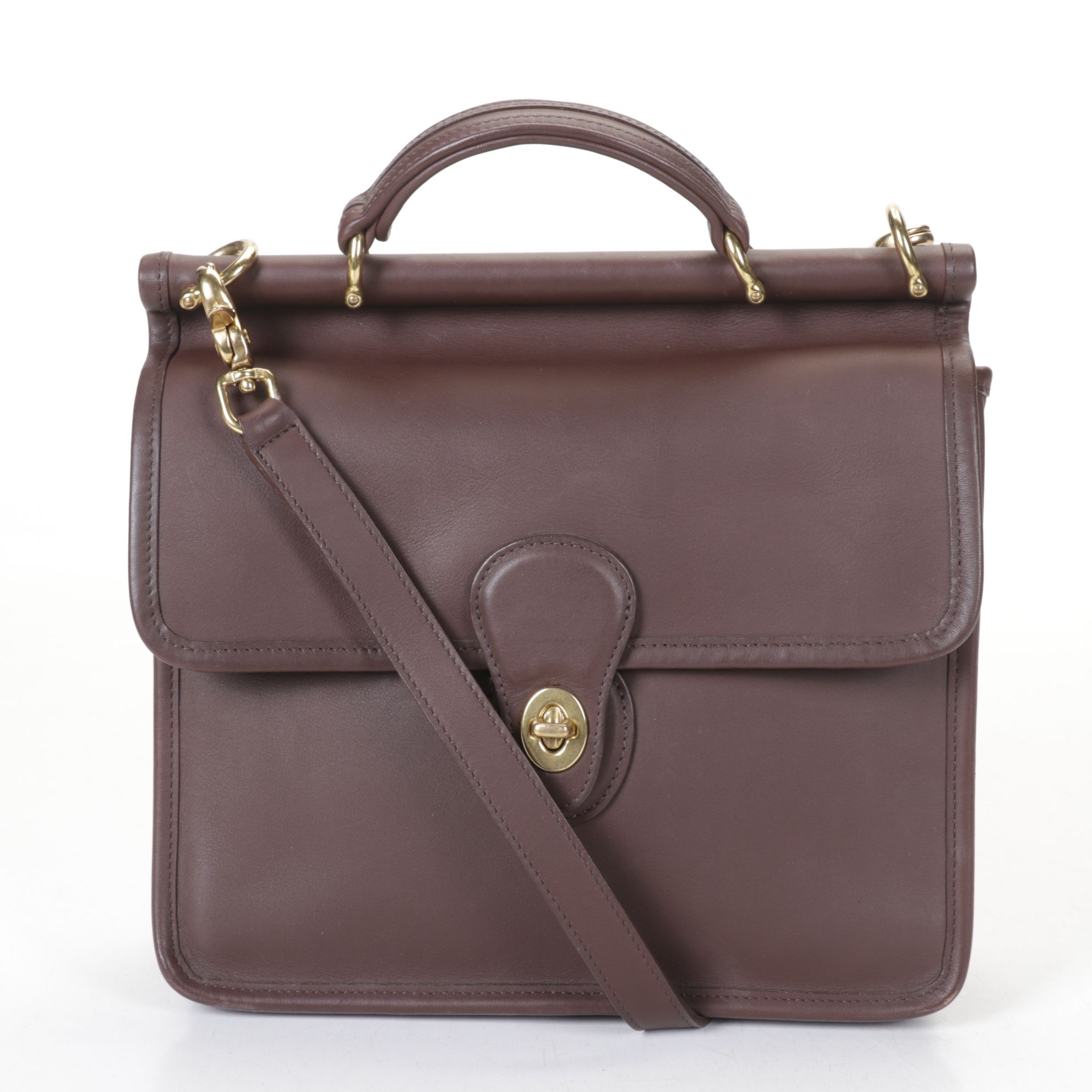 Coach Willis Two-Way Bag in Chocolate Brown Leather