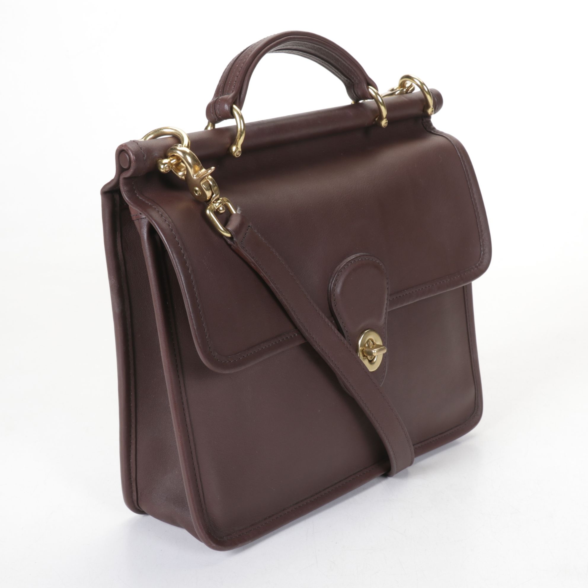 Coach Willis Two-Way Bag in Chocolate Brown Leather
