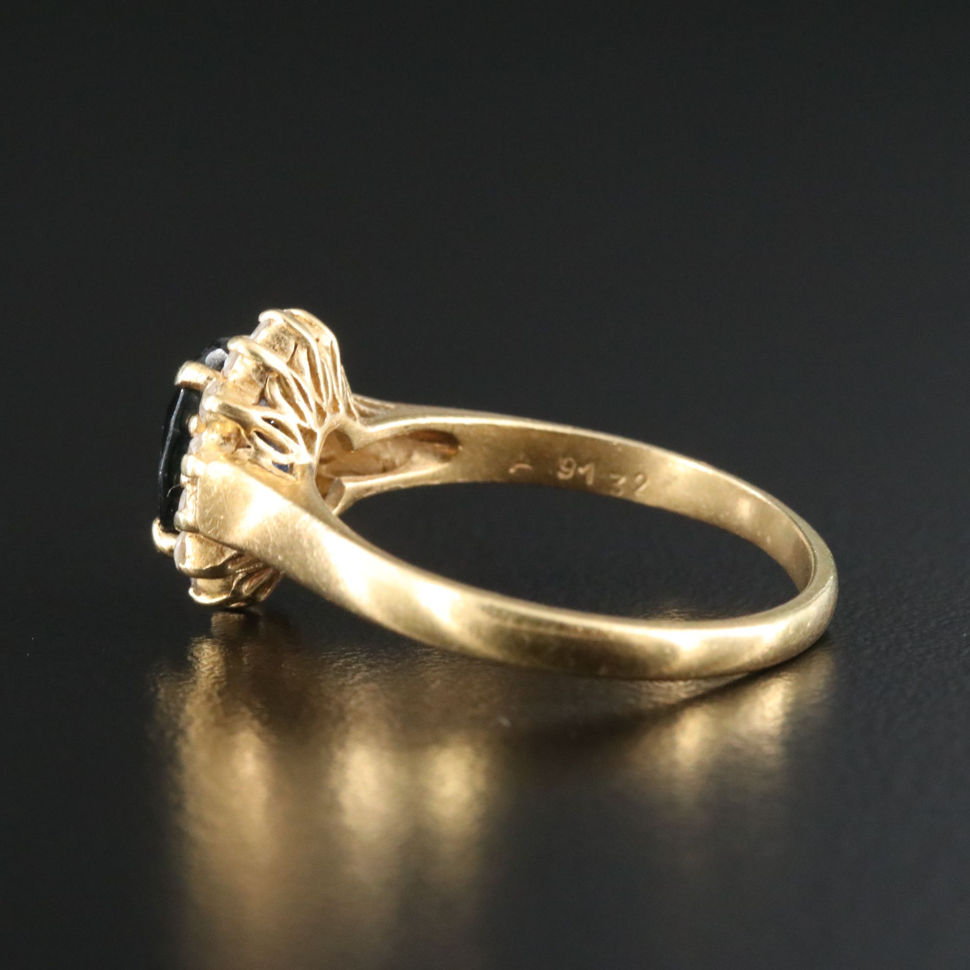 18K 1.76 CT Sapphire and Diamond Ring