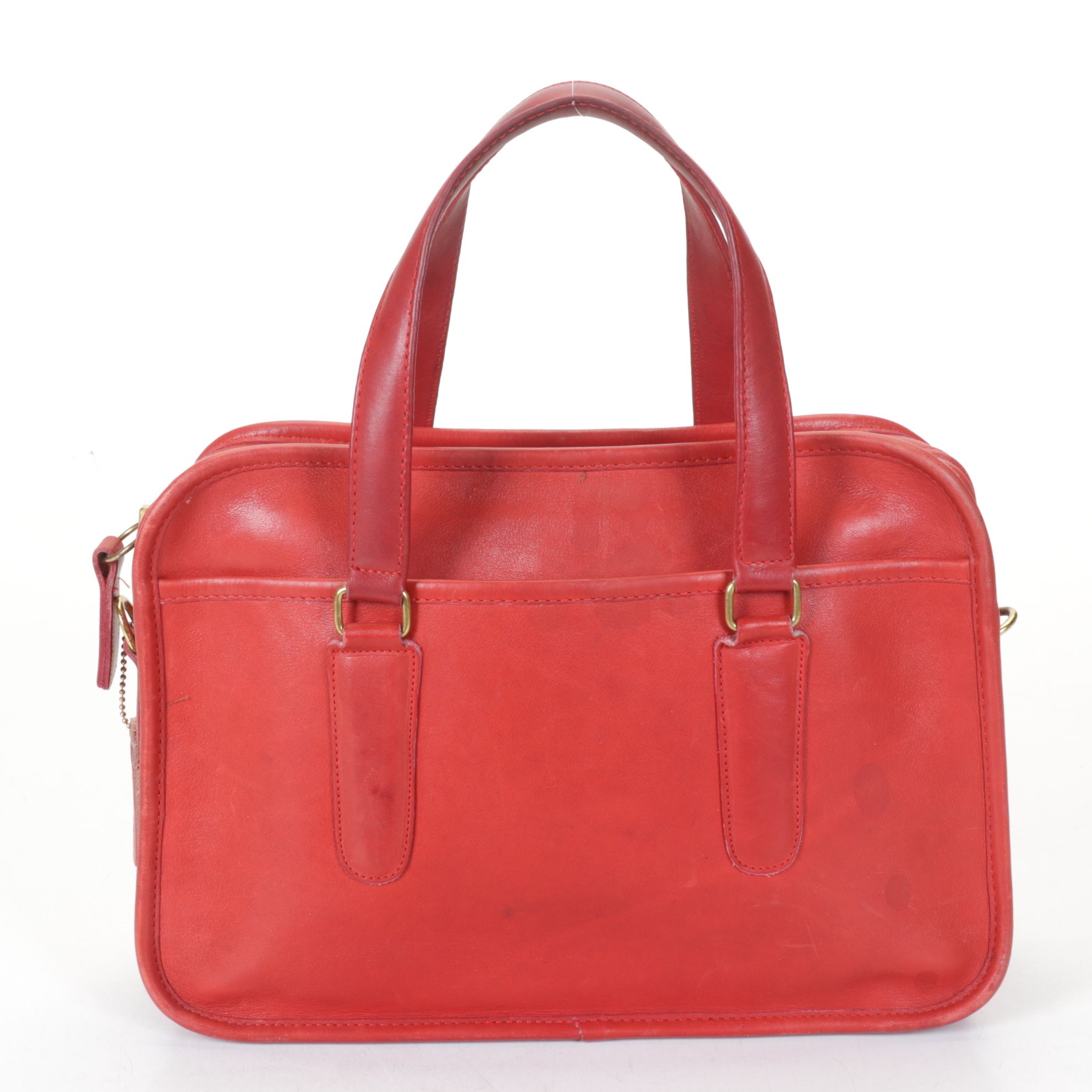 Coach Skinny Flight Bag in Red Leather, 1980s