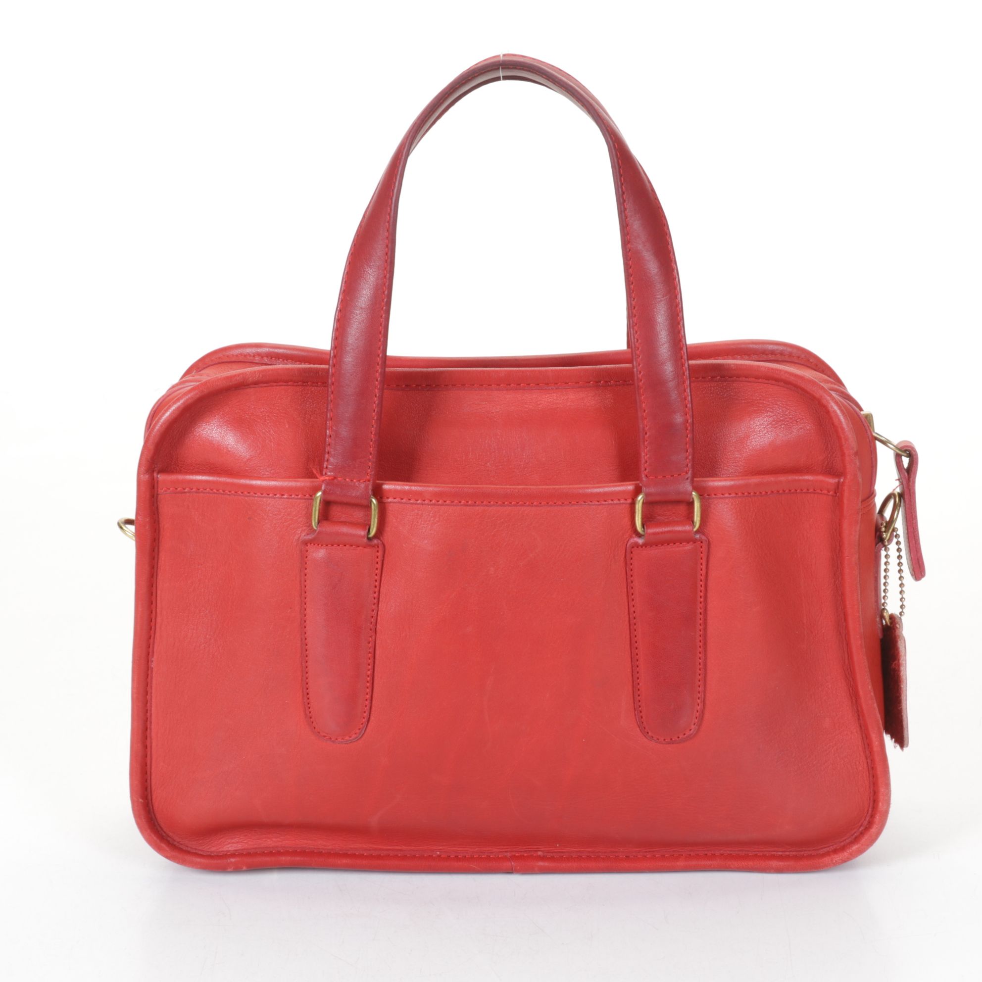Coach Skinny Flight Bag in Red Leather, 1980s