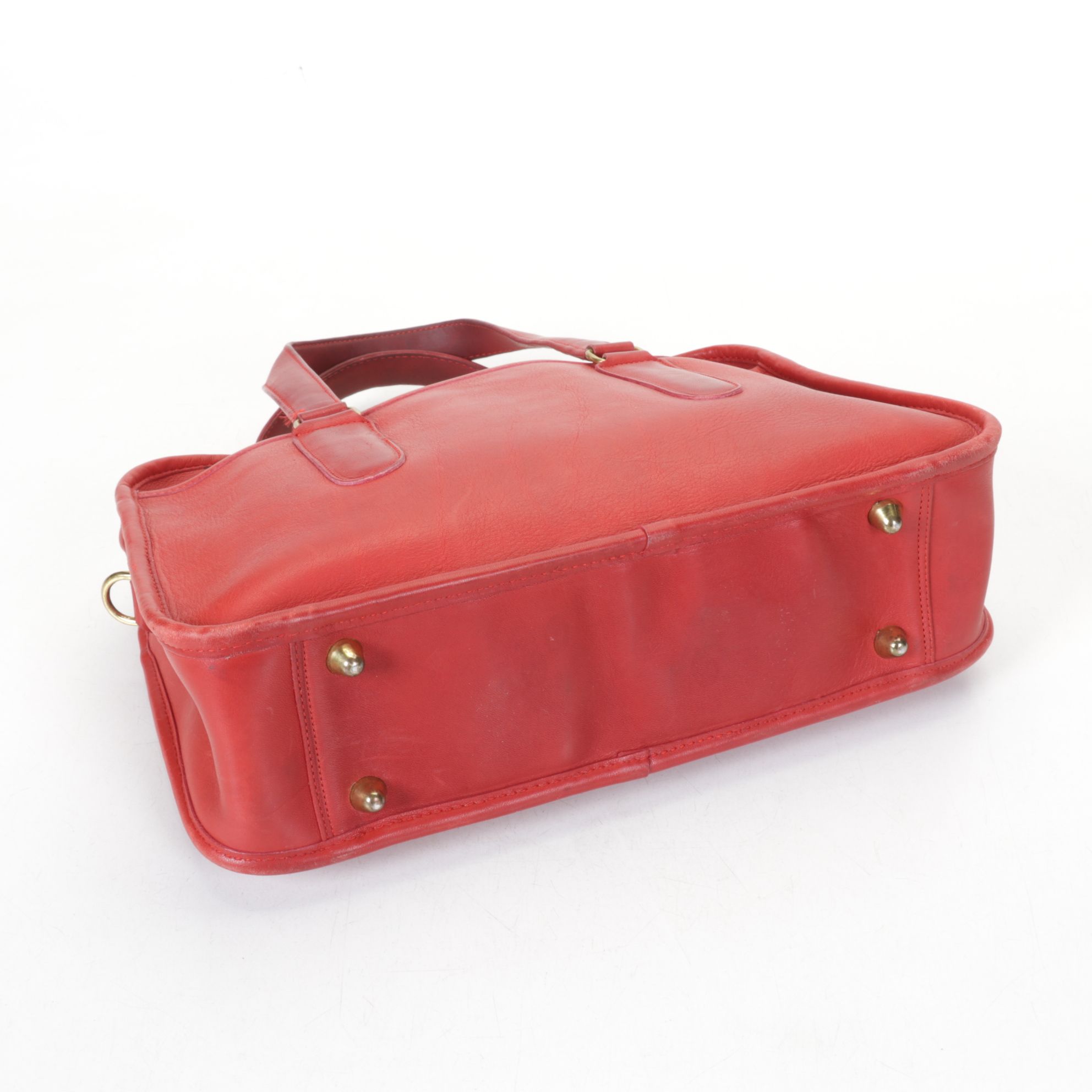 Coach Skinny Flight Bag in Red Leather, 1980s