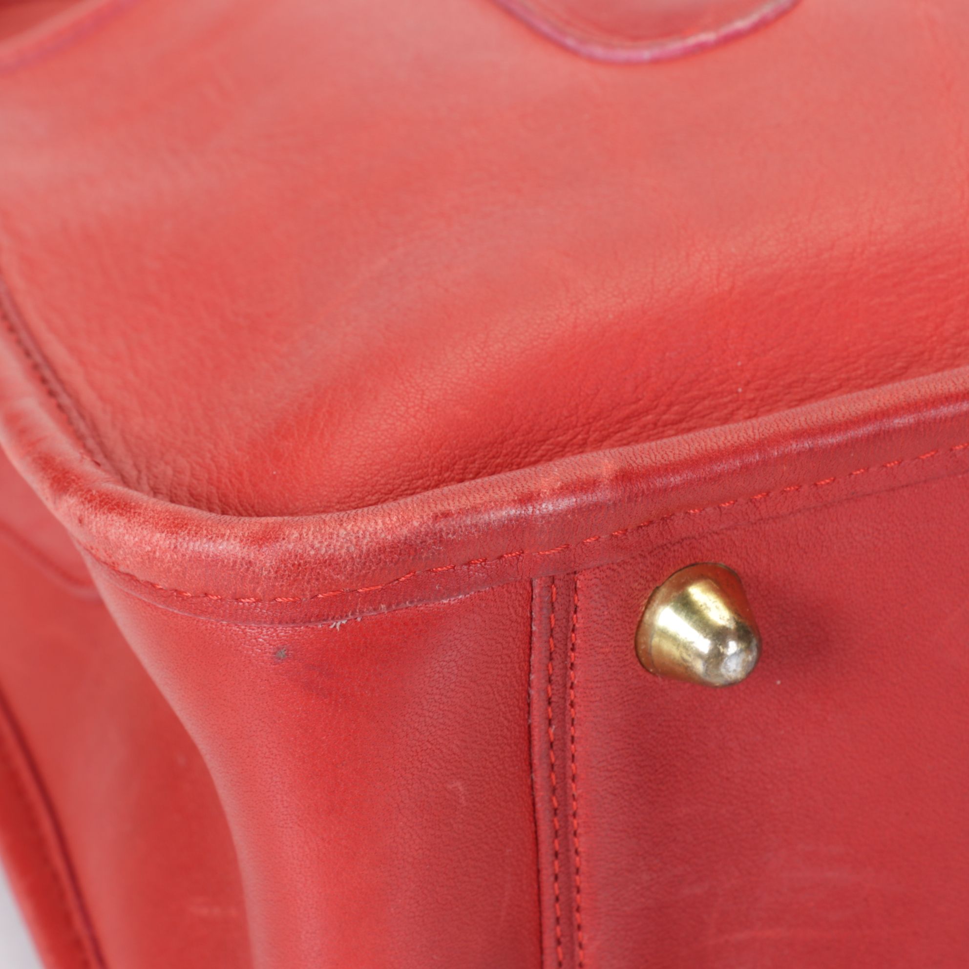Coach Skinny Flight Bag in Red Leather, 1980s