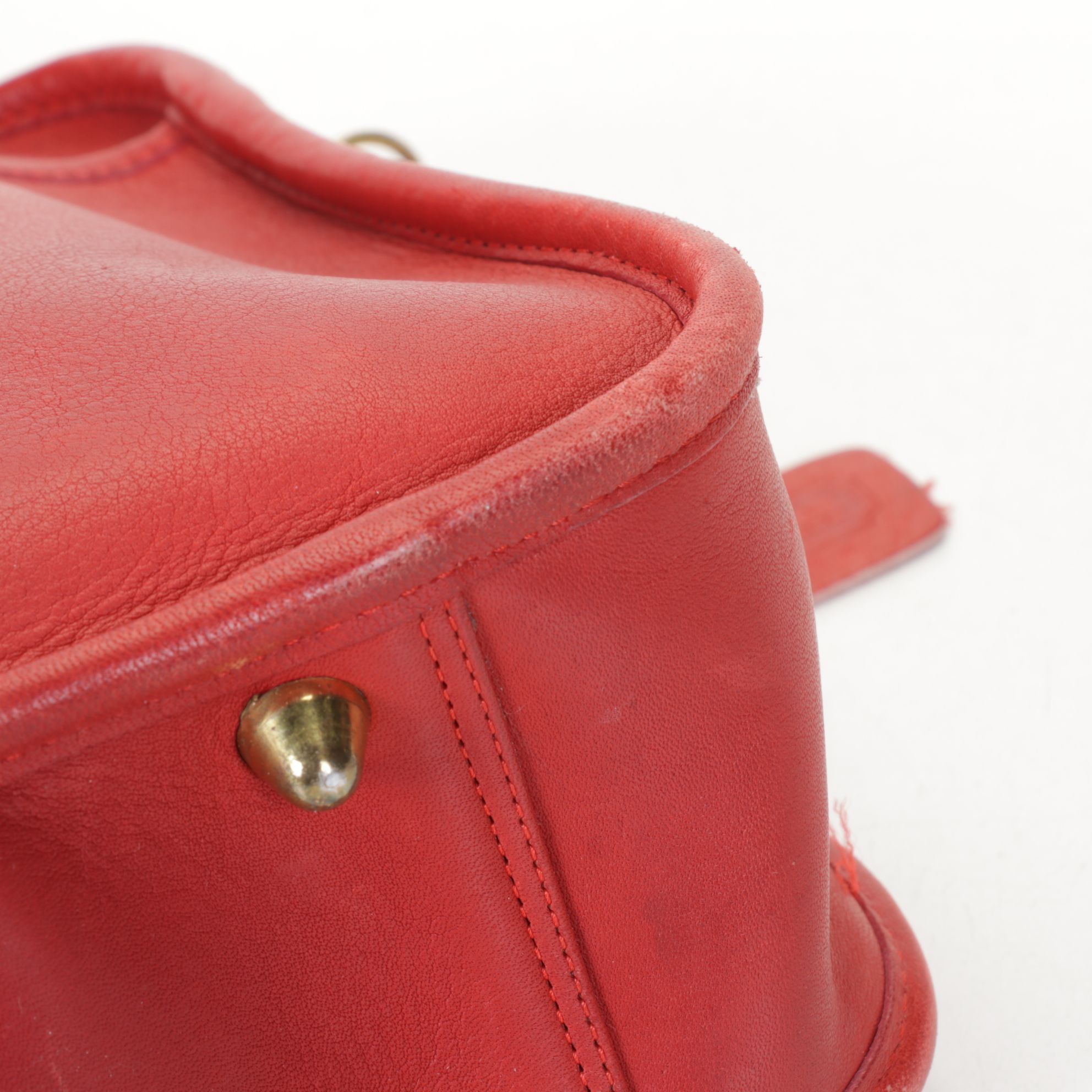 Coach Skinny Flight Bag in Red Leather, 1980s
