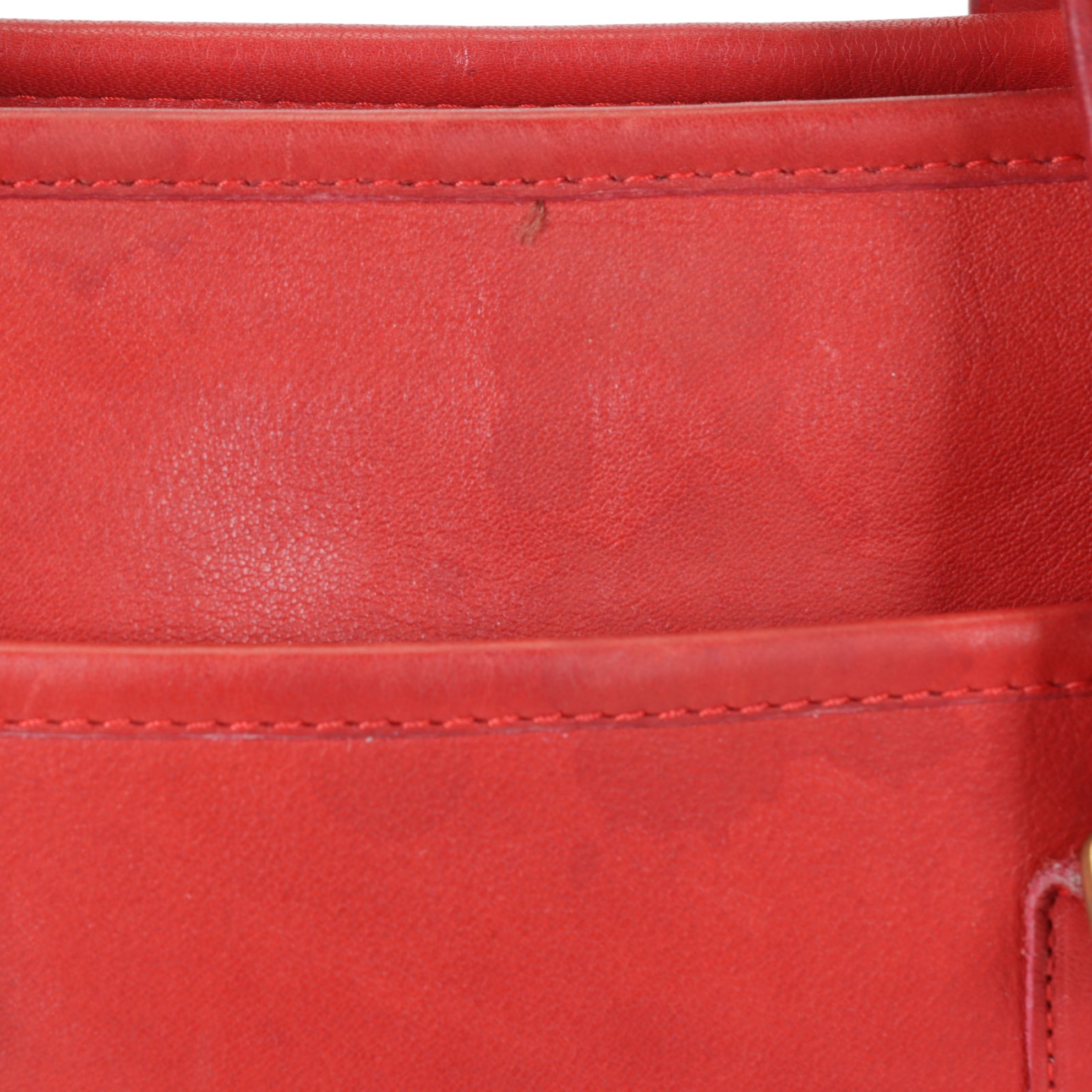 Coach Skinny Flight Bag in Red Leather, 1980s