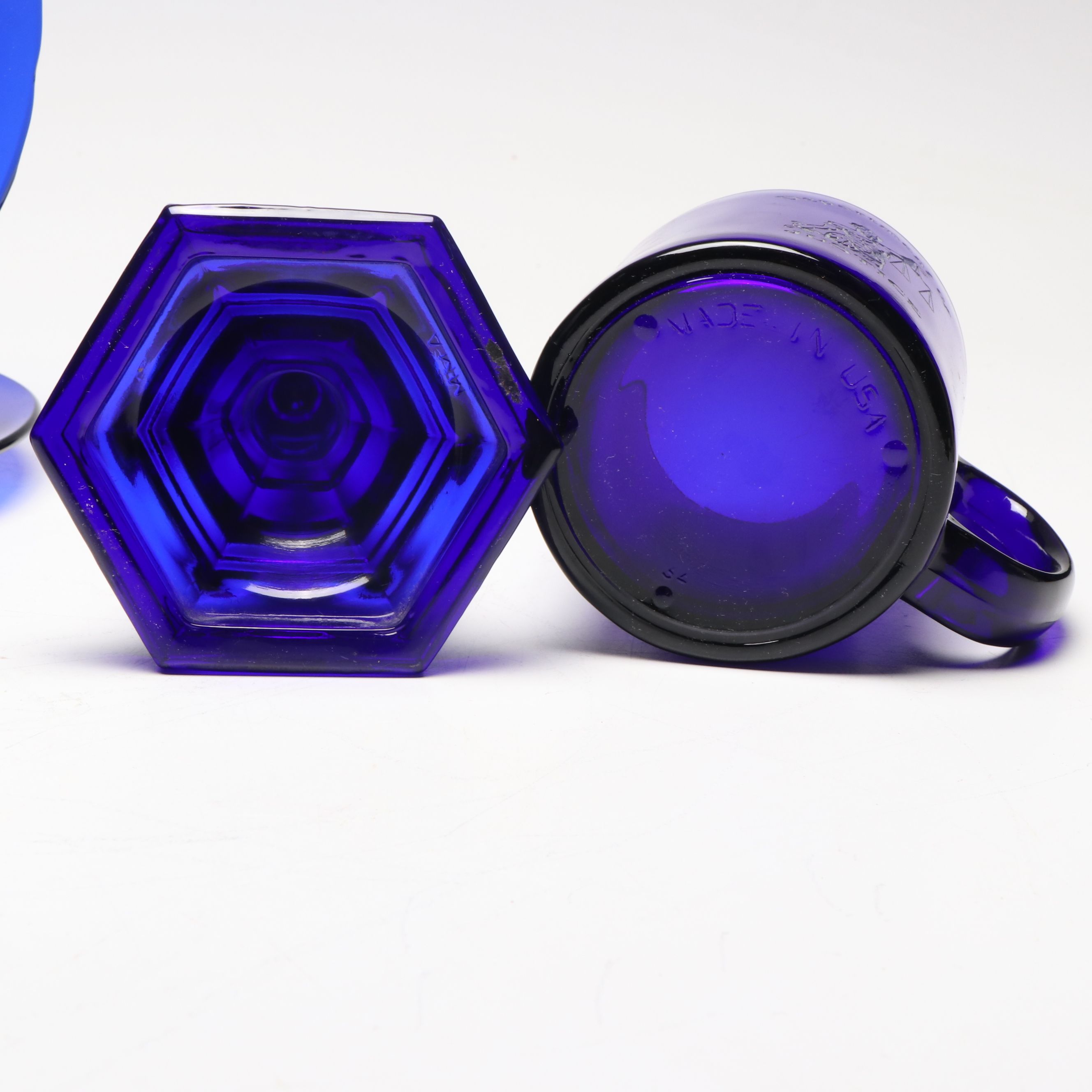 Hazel-Atlas "Moderntone Cobalt Blue" Cream Soup Bowls and Other Depression Glass