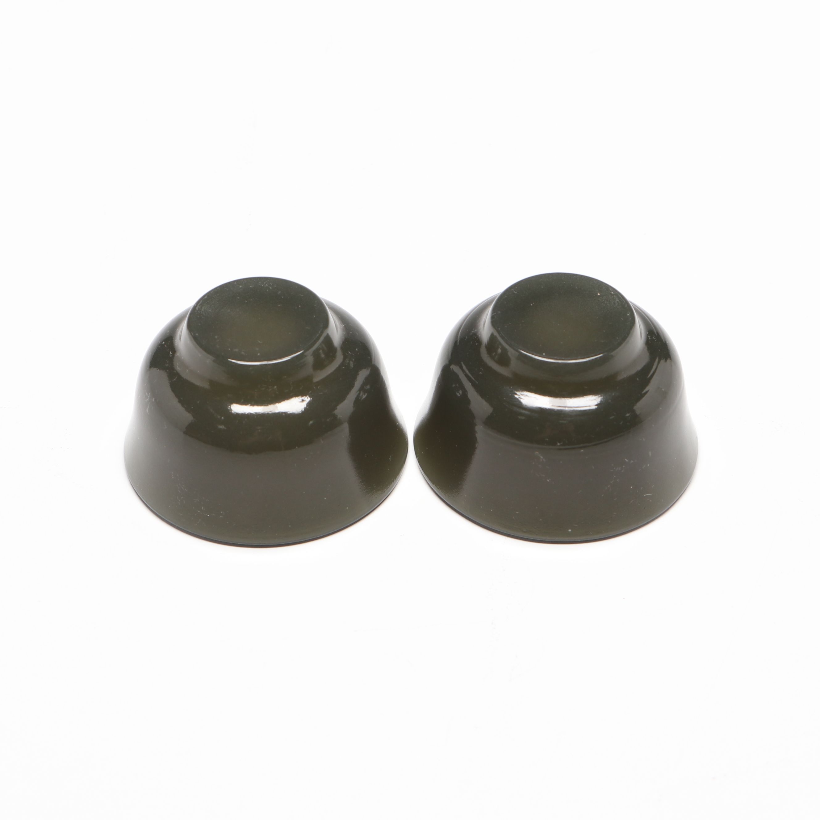 East Asian Style Smoky Green Glass Sake Cups