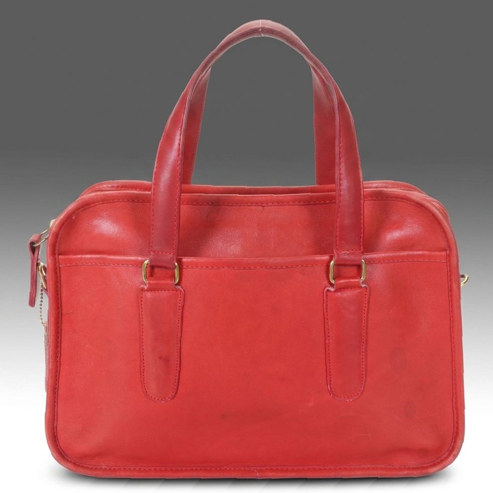 Coach Skinny Flight Bag in Red Leather, 1980s