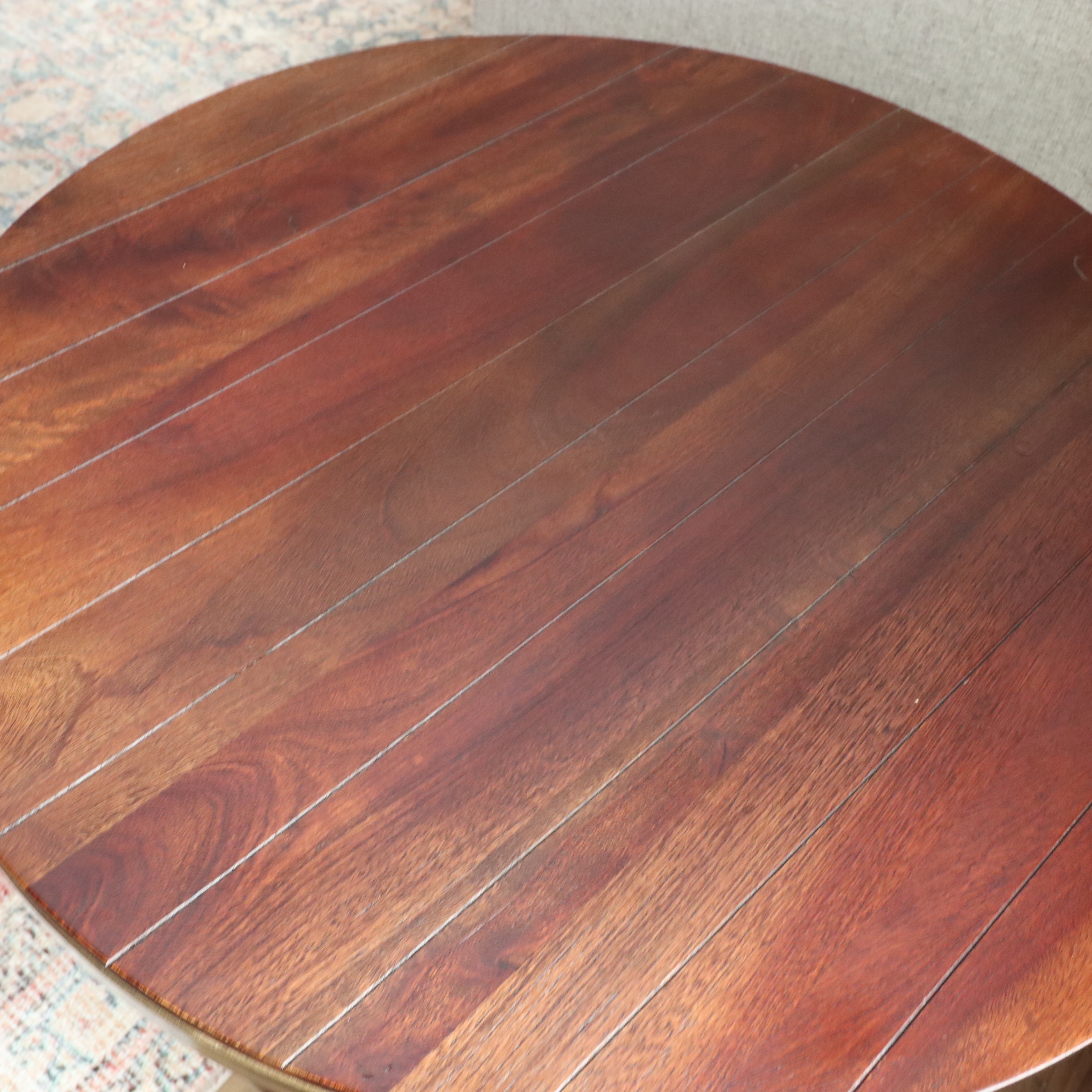 Contemporary Crate & Barrel "Hairpin" Industrial Round Side Table