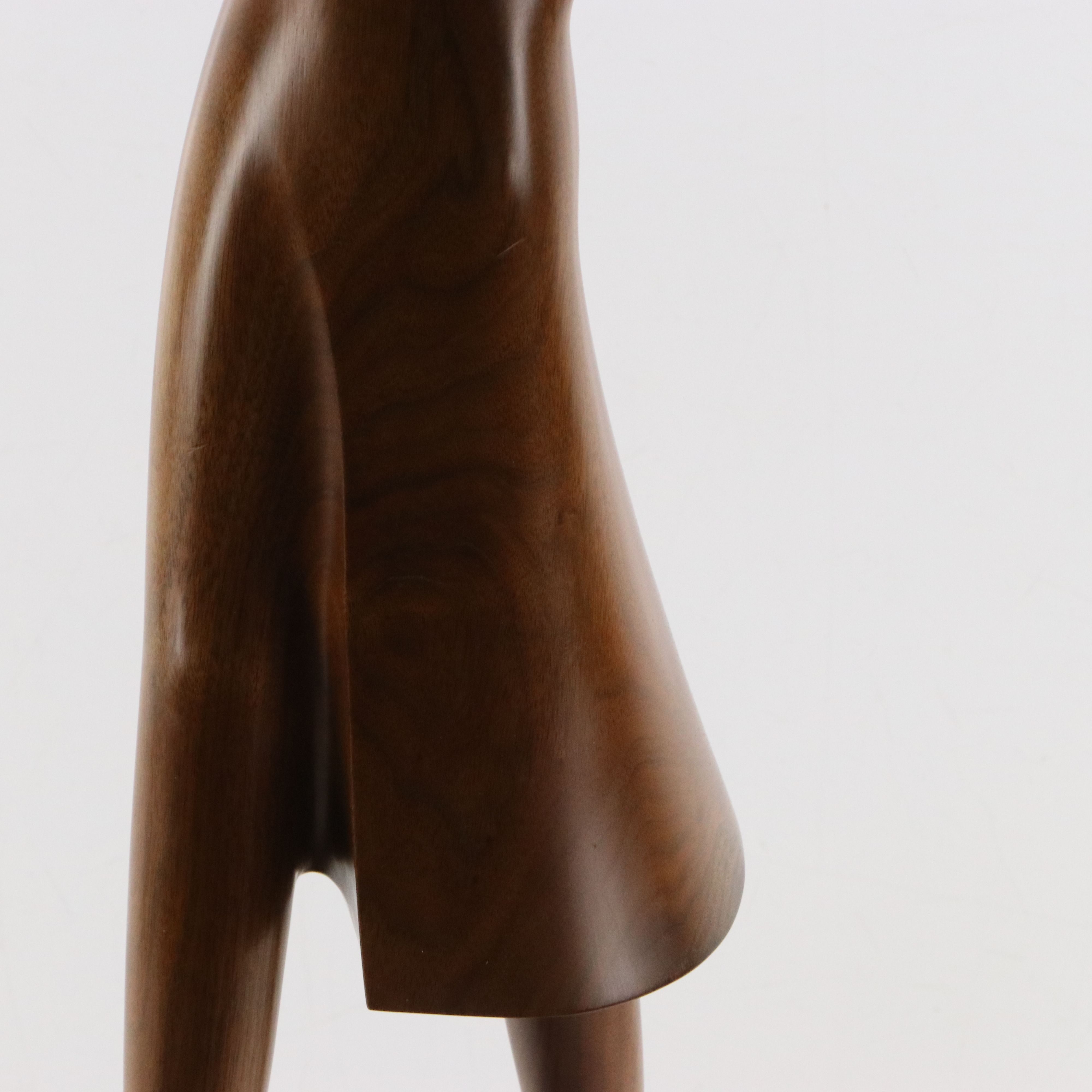 Mitchell Slater Carved Walnut Sculpture "Carlie," Late 20th Century