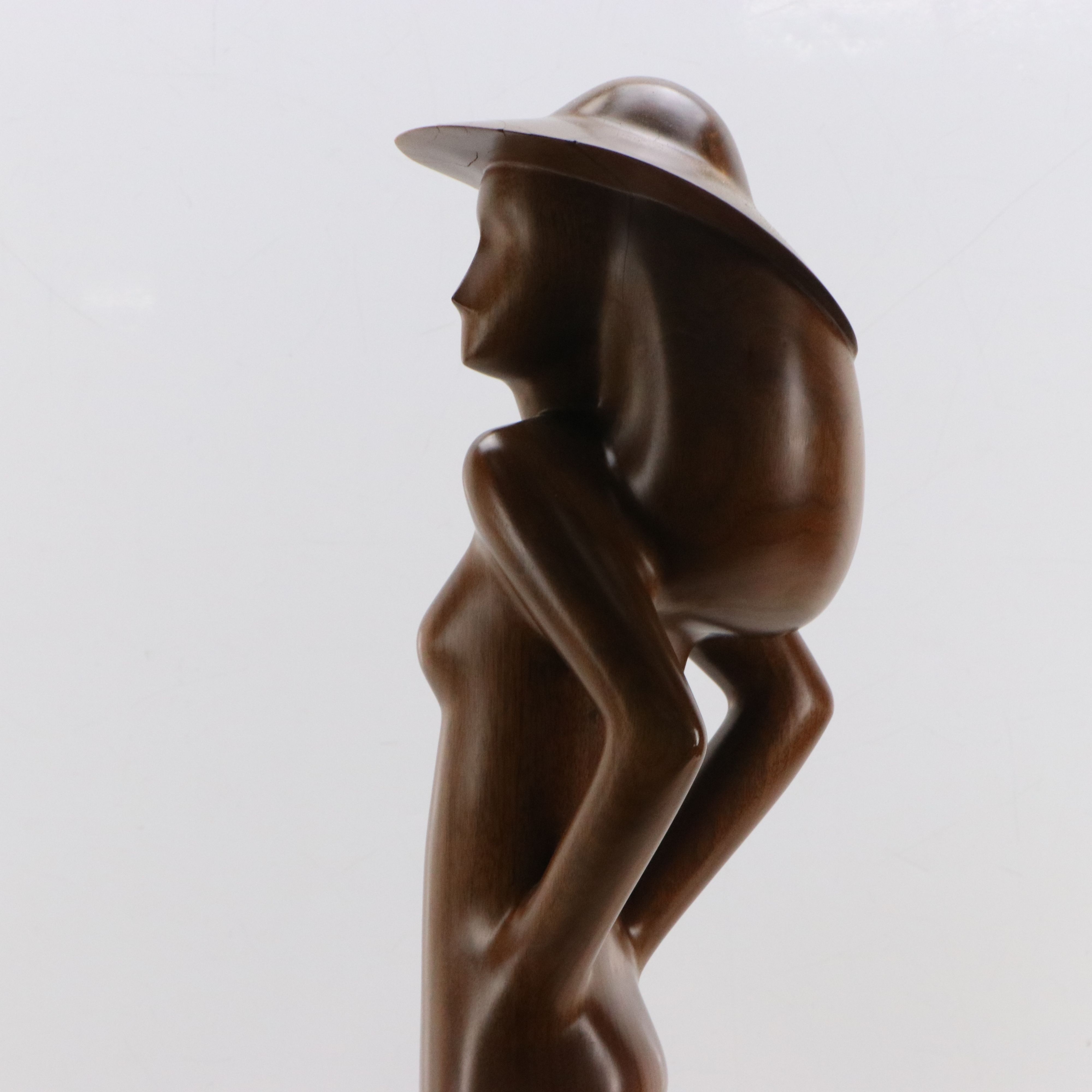 Mitchell Slater Carved Walnut Sculpture "Carlie," Late 20th Century
