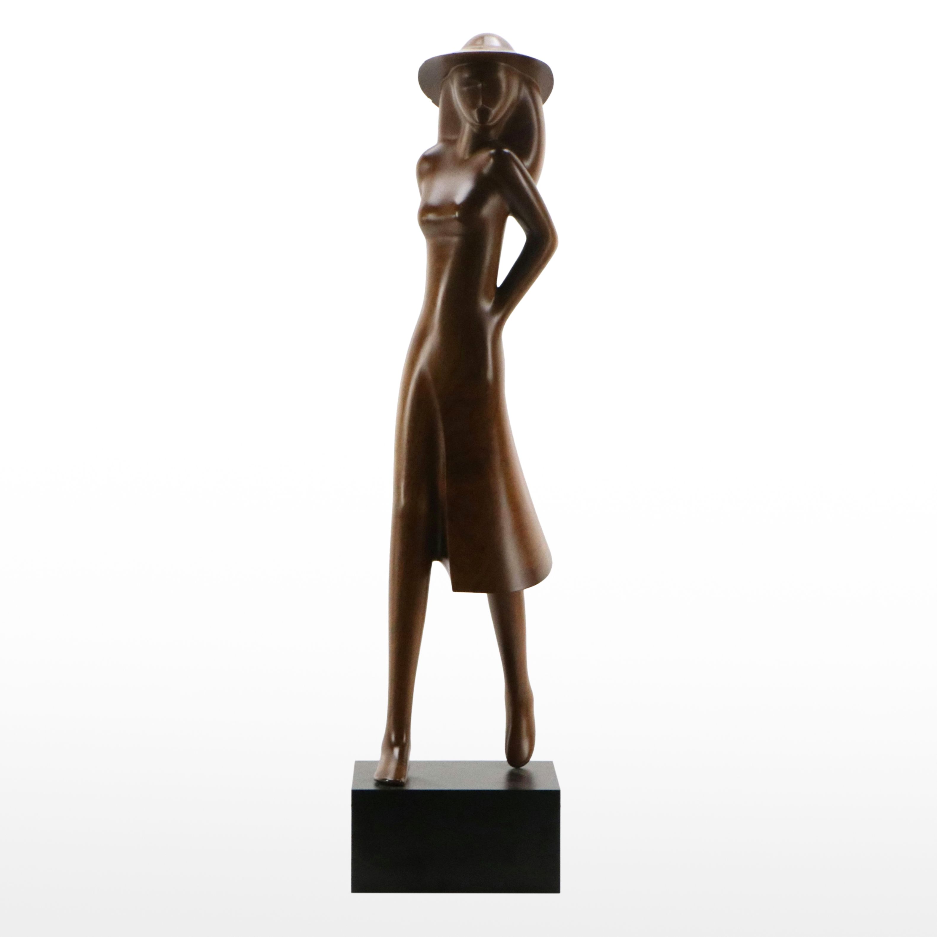 Mitchell Slater Carved Walnut Sculpture "Carlie," Late 20th Century